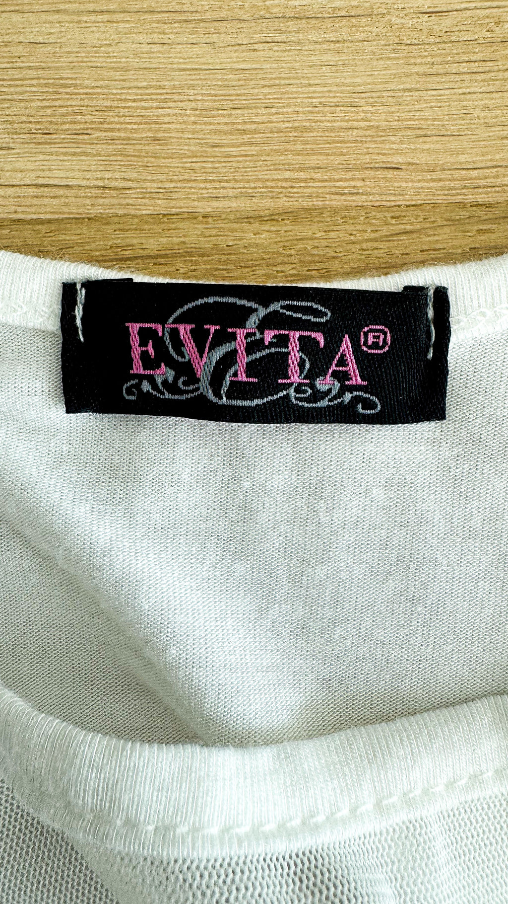 Body blanc Evita sequins dorés manches longues soirée taille S/M