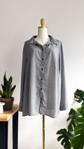 Blouse noire et blanche Modavista imprimé graphique manches longues taille XL fluide