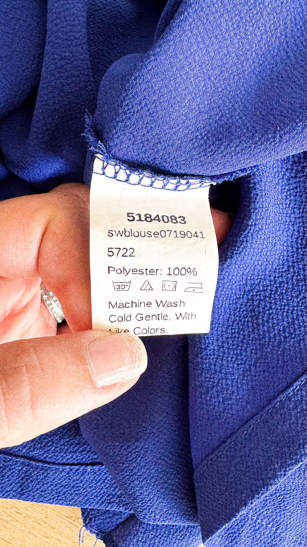 Blouse Shein bleu électrique dentelle grande taille 3XL