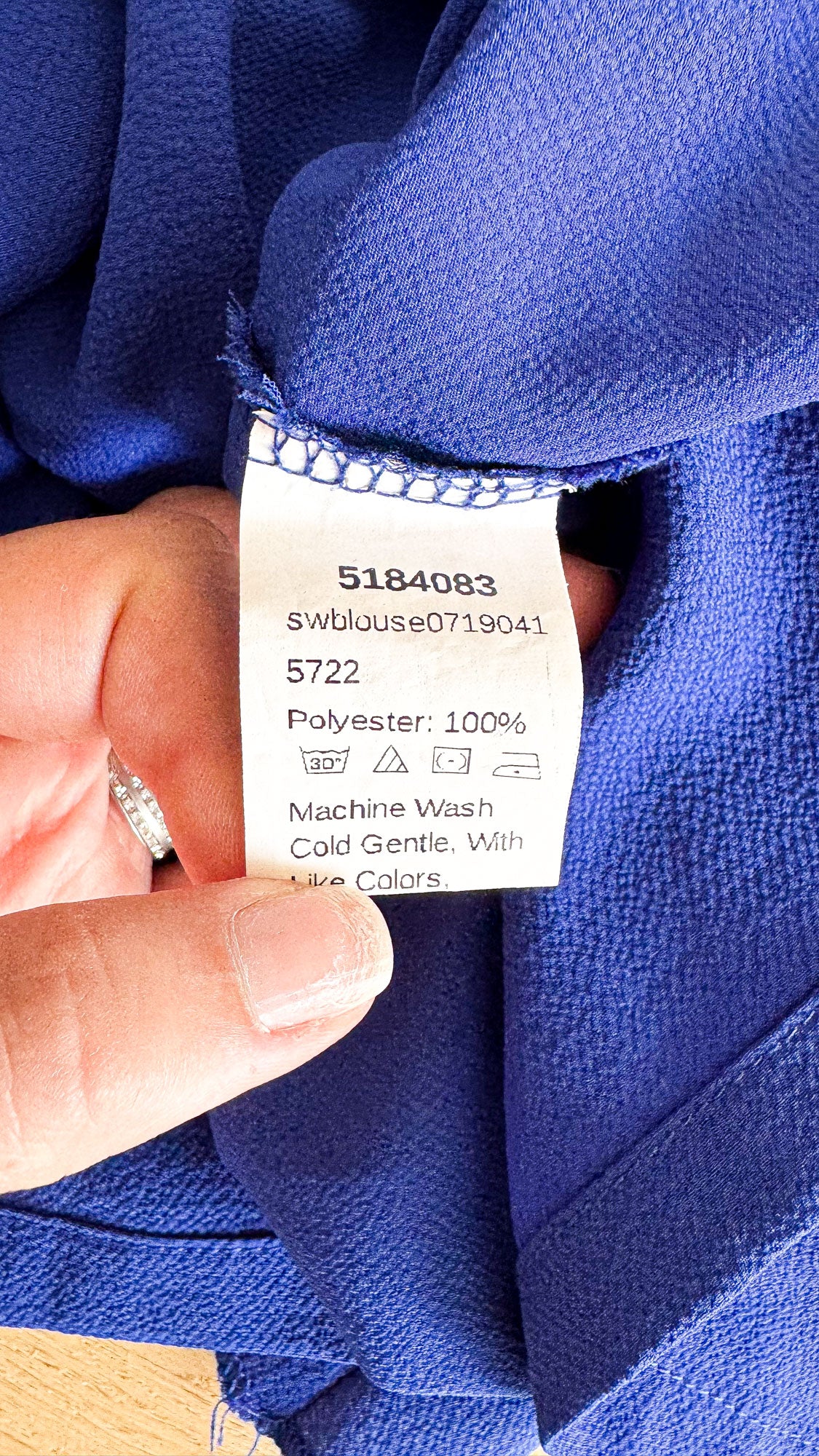 Blouse Shein bleu électrique dentelle grande taille 3XL