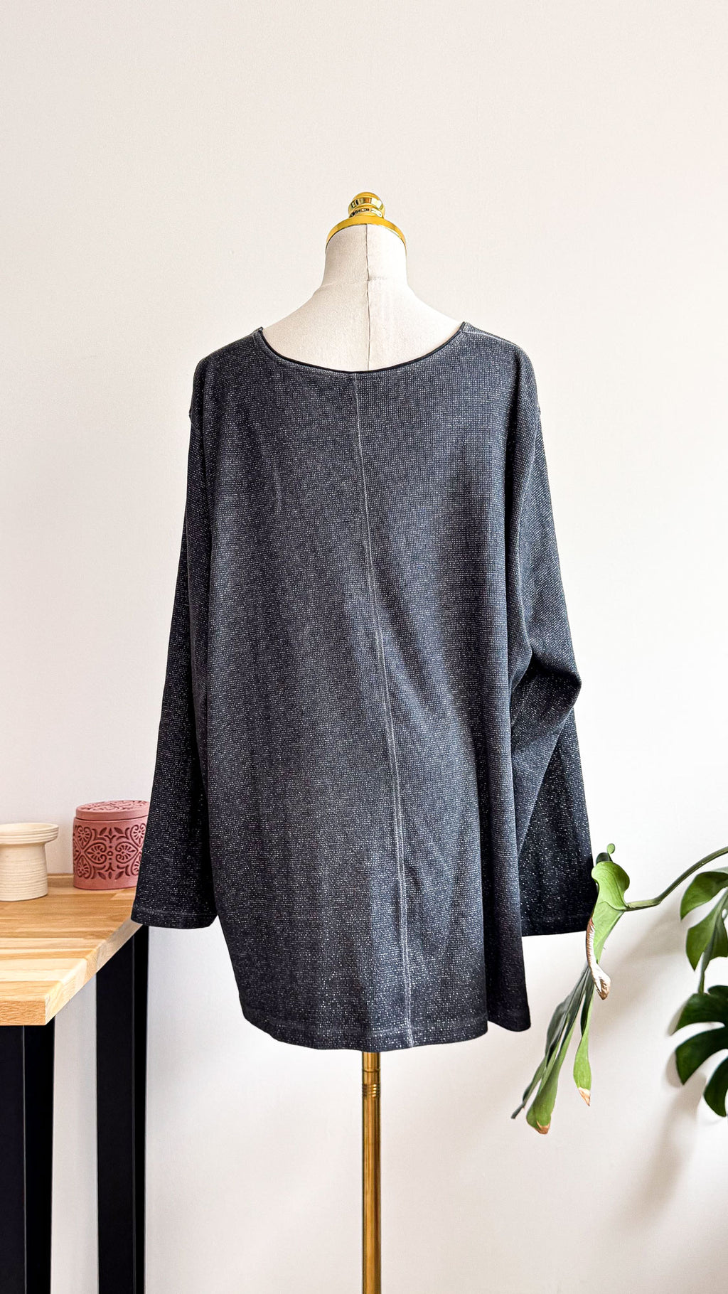 Pull étoile Ulla Popken gris pailleté grande taille 50/52
