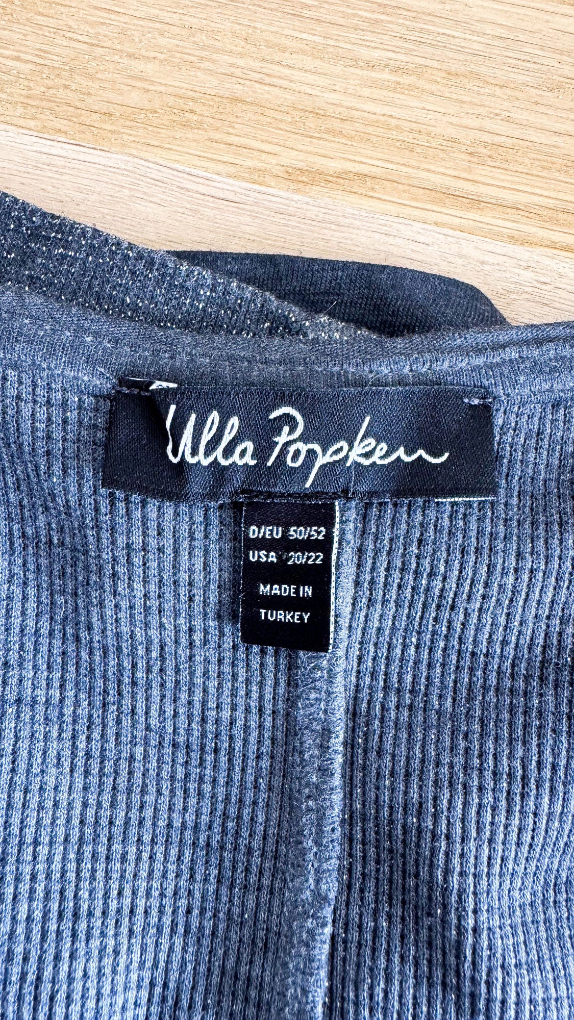 Pull étoile Ulla Popken gris pailleté grande taille 50/52