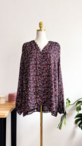 Blouse Kiabi bordeaux fleurie grande taille 50/52