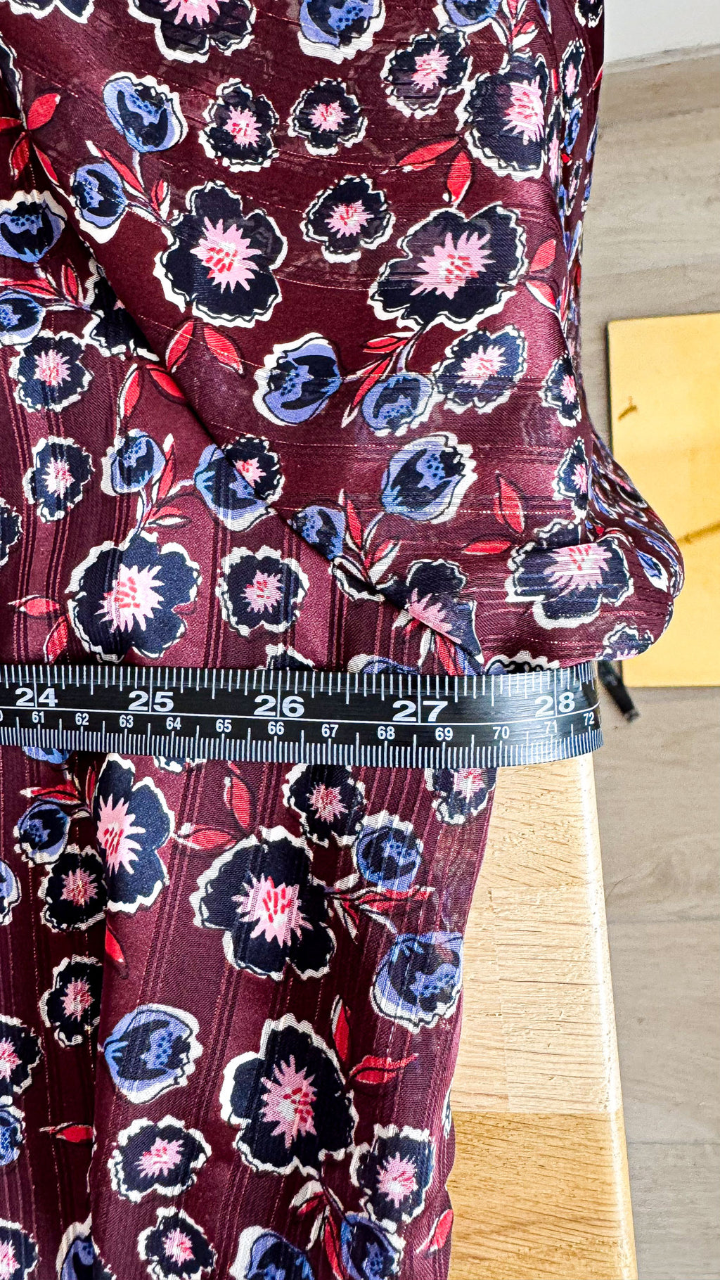 Blouse Kiabi bordeaux fleurie grande taille 50/52