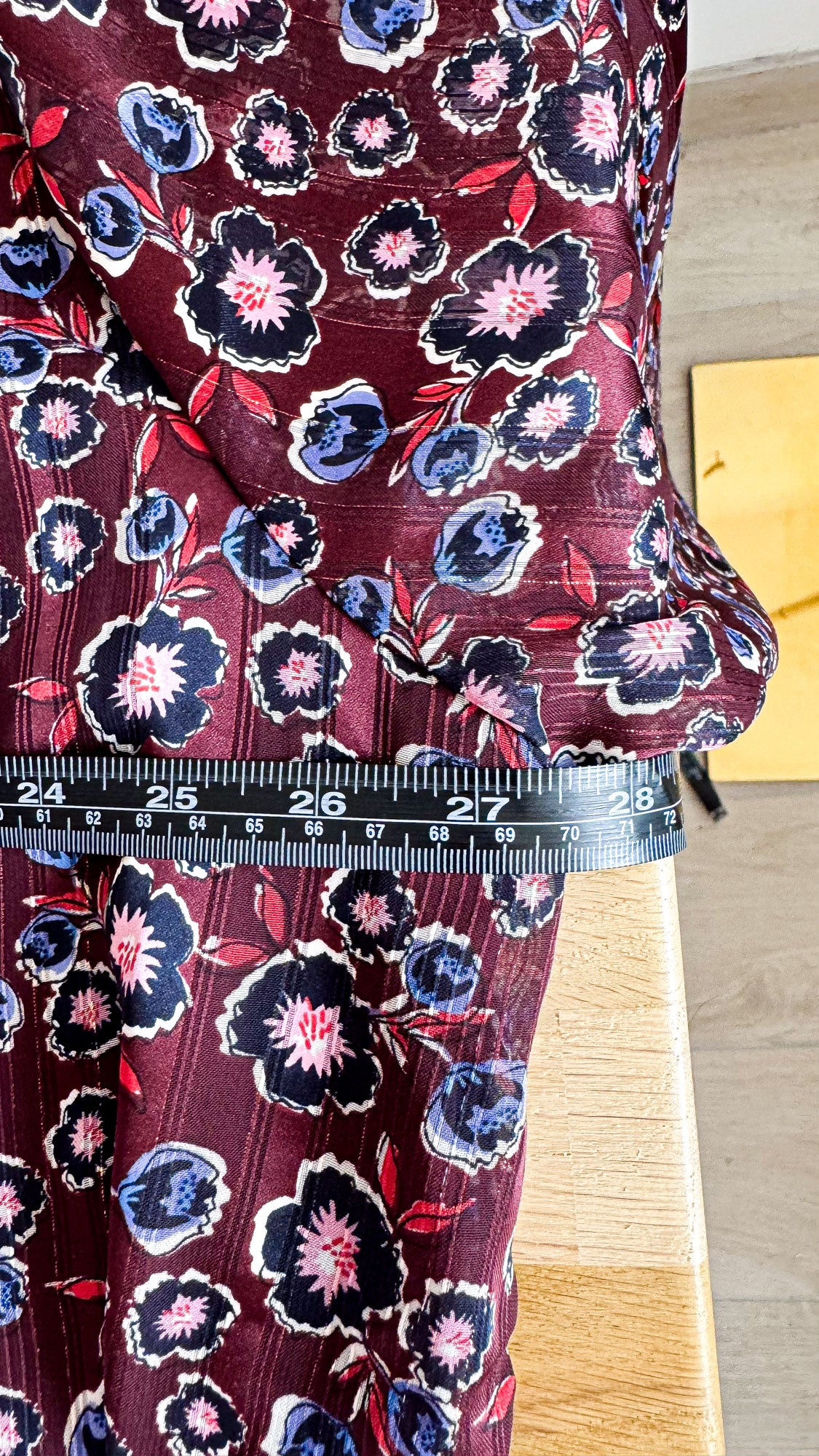 Blouse Kiabi bordeaux fleurie grande taille 50/52