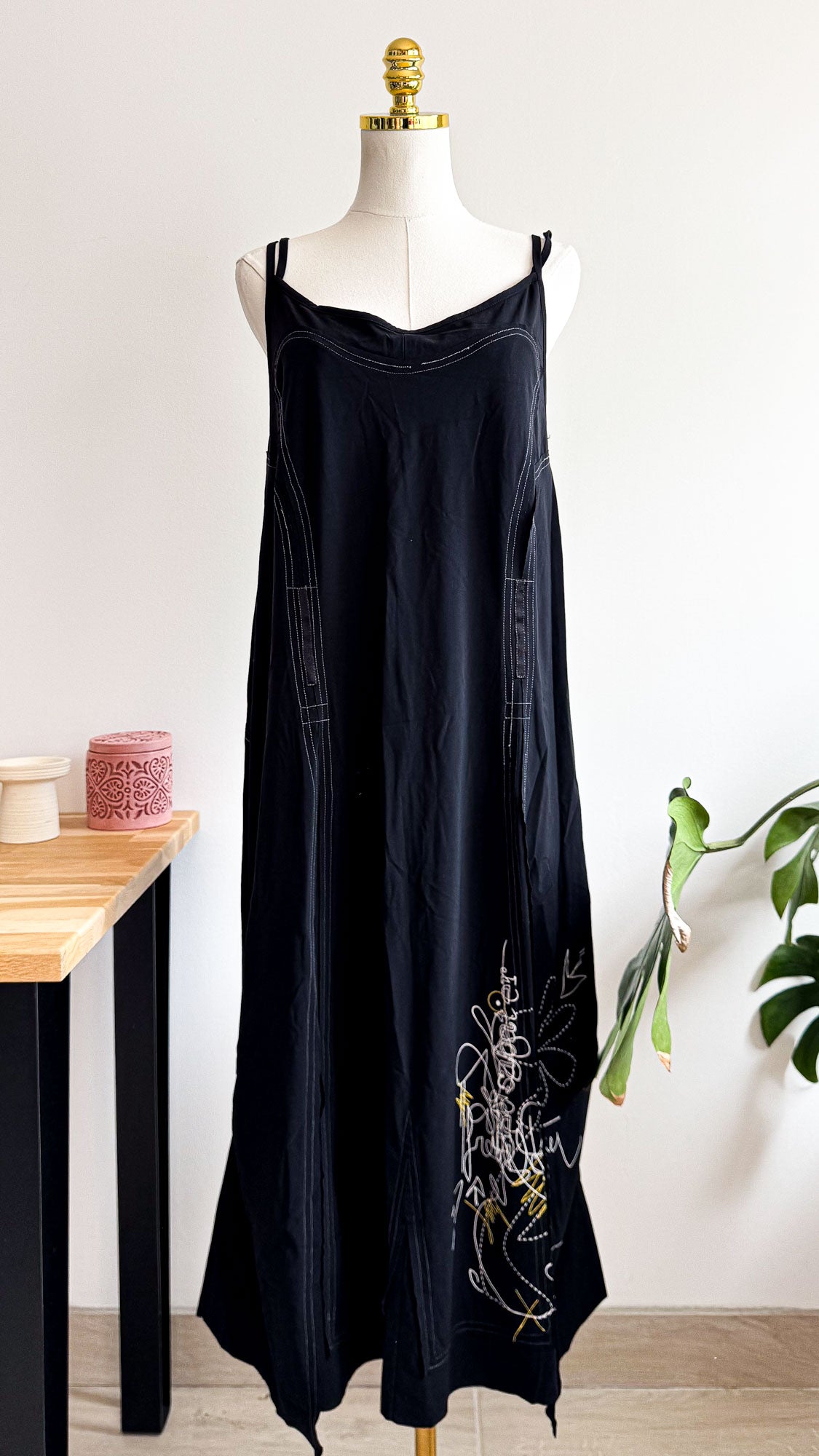 Robe longue asymétrique surpiqûres 50 - Frec