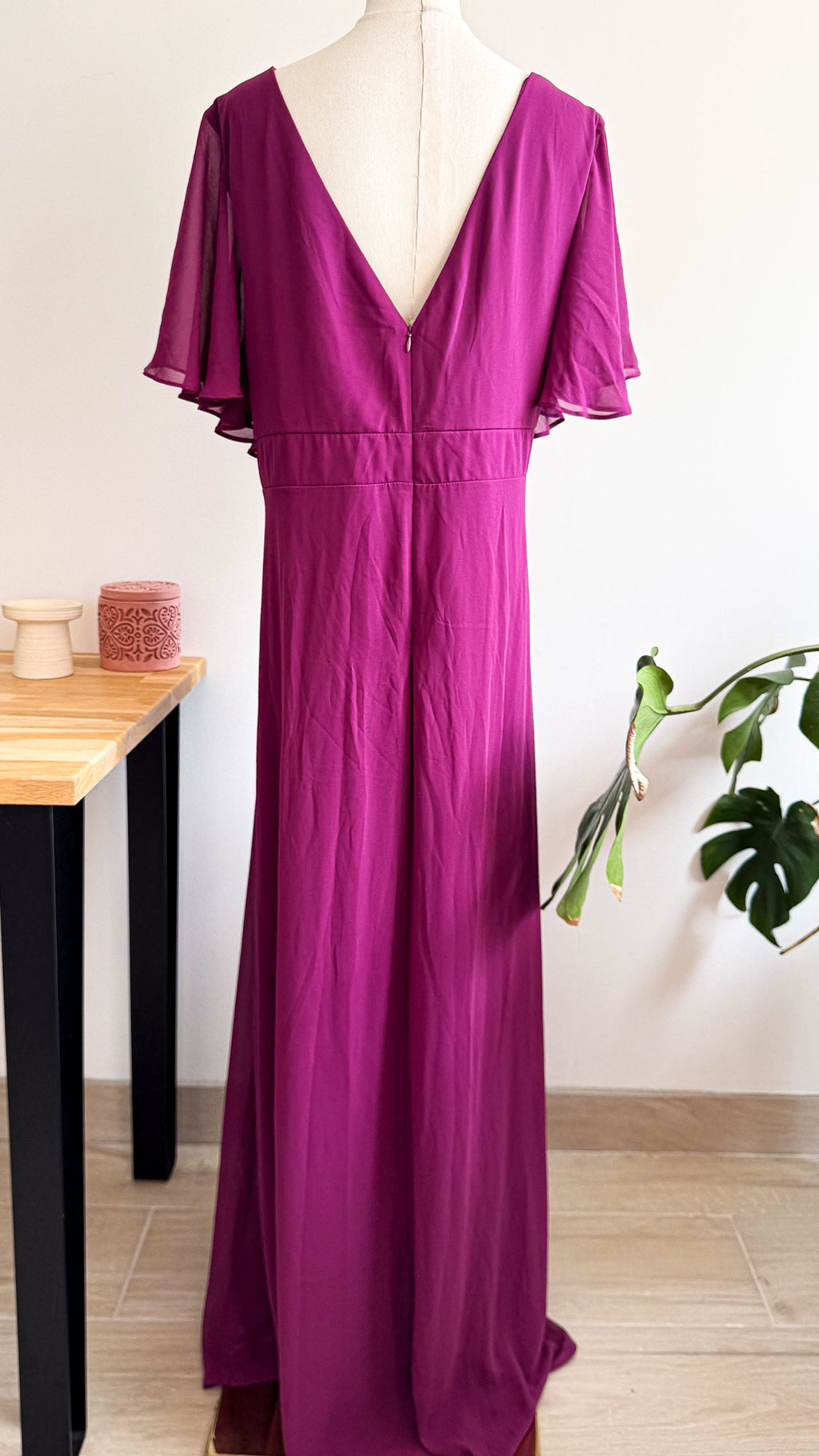 Robe cérémonie fuchsia col V drapée 5XL - Ever Pretty