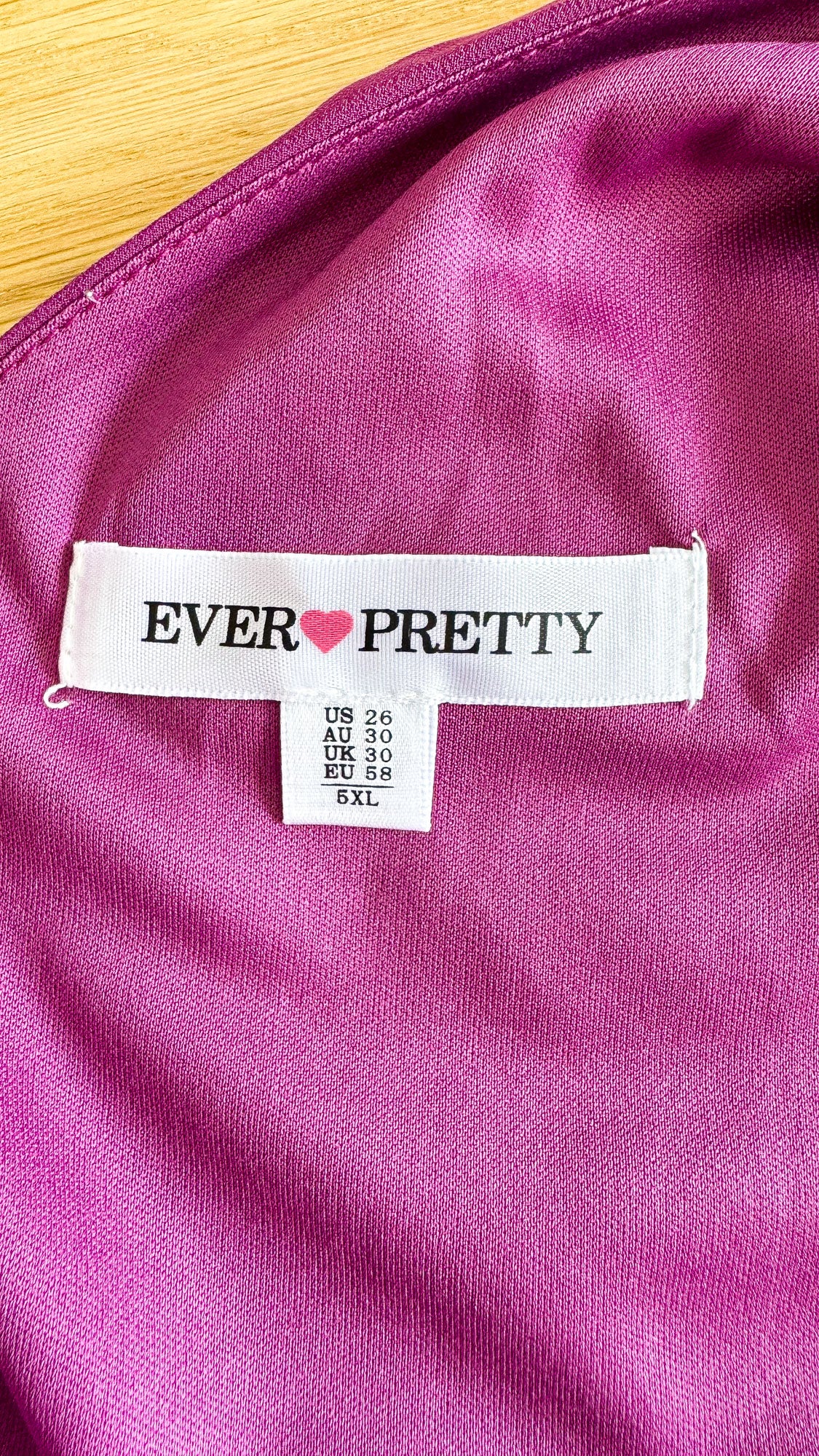 Robe cérémonie fuchsia col V drapée 5XL - Ever Pretty