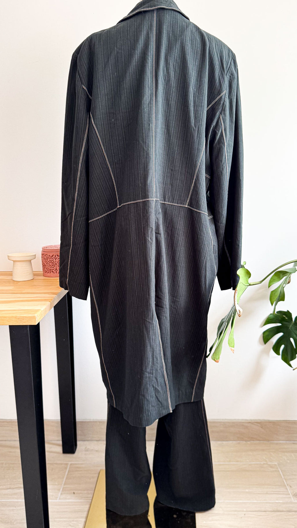 Ensemble veste pantalon rayé surpiqûres - Taillissime
