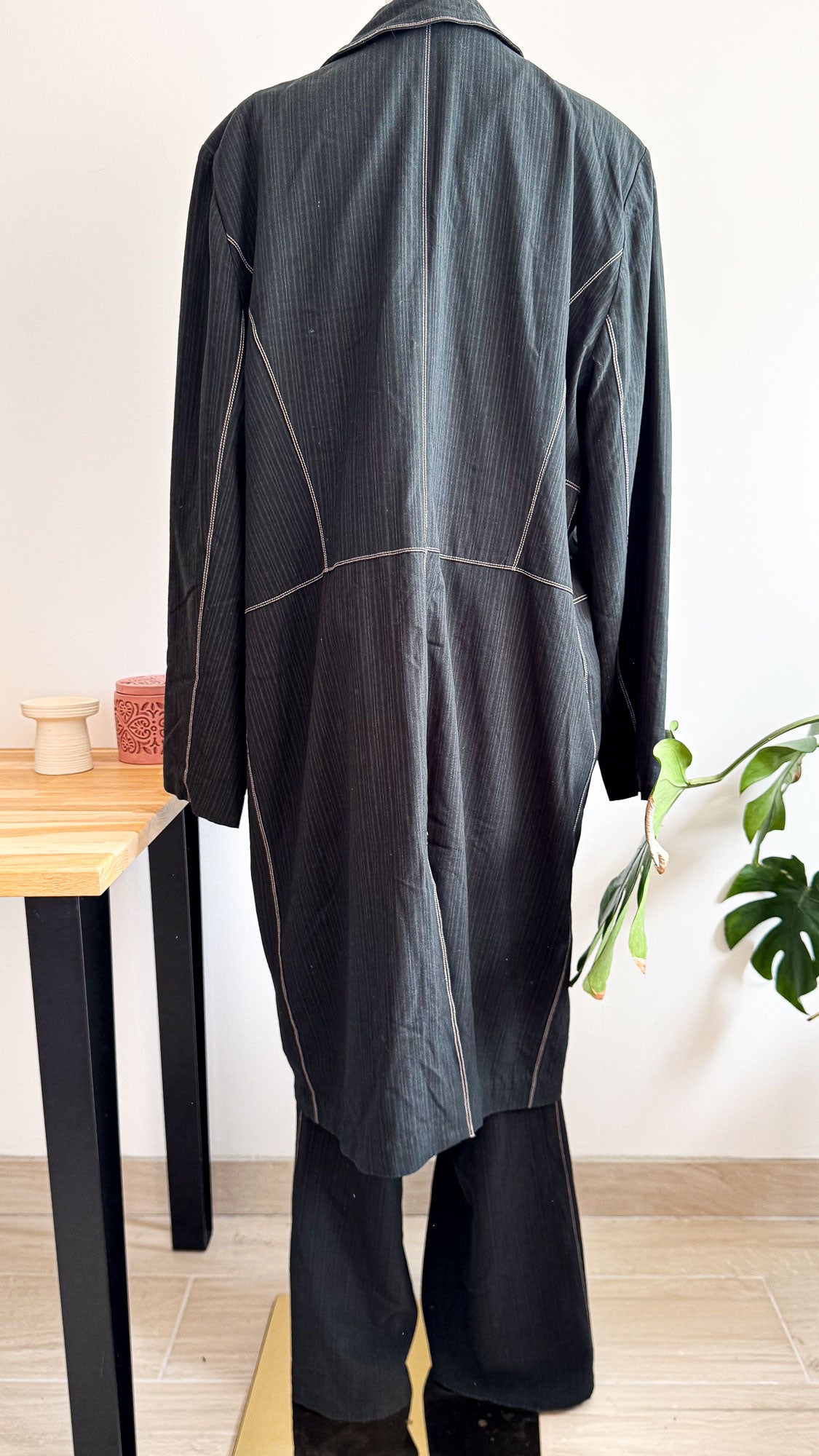 Ensemble veste pantalon rayé surpiqûres - Taillissime