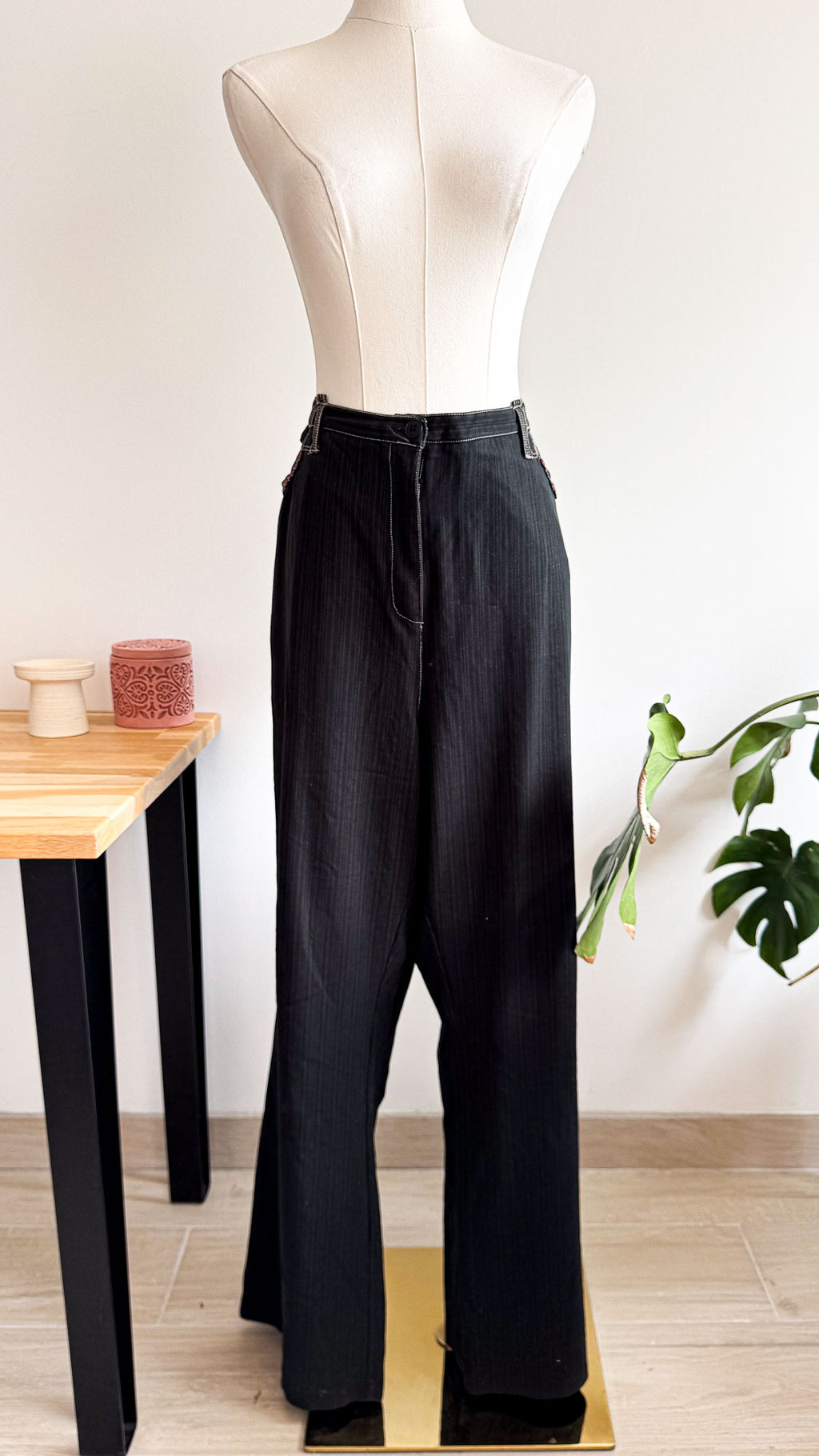 Ensemble veste pantalon rayé surpiqûres - Taillissime