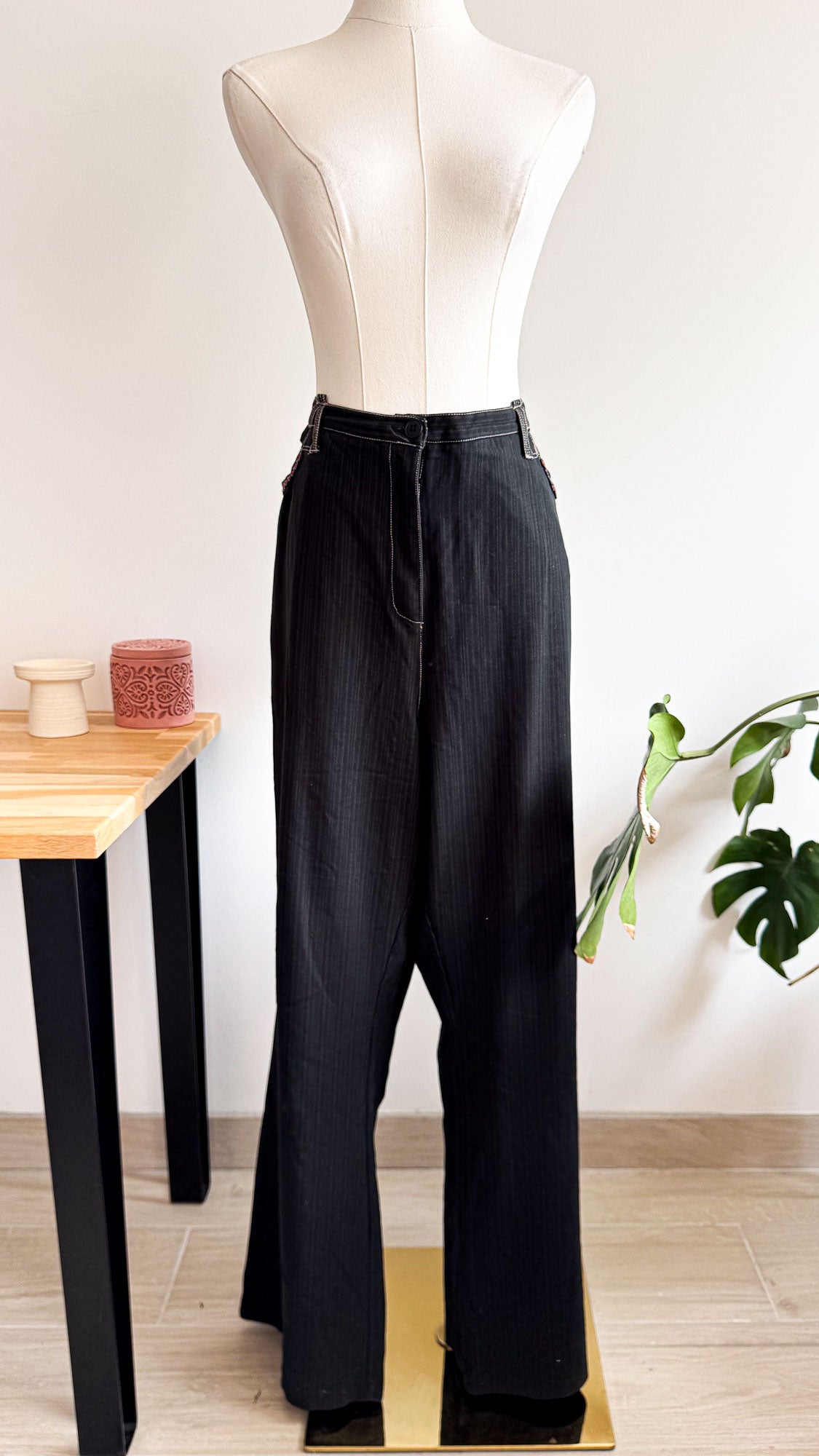 Ensemble veste pantalon rayé surpiqûres - Taillissime