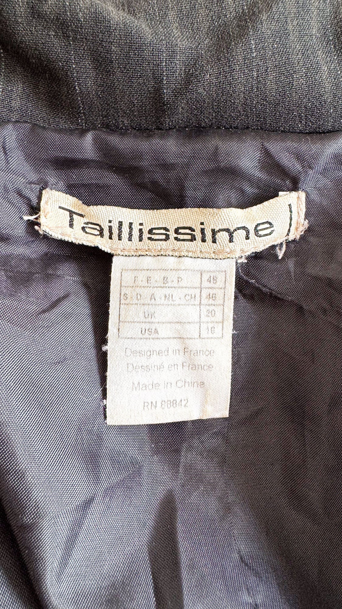 Ensemble veste pantalon rayé surpiqûres - Taillissime
