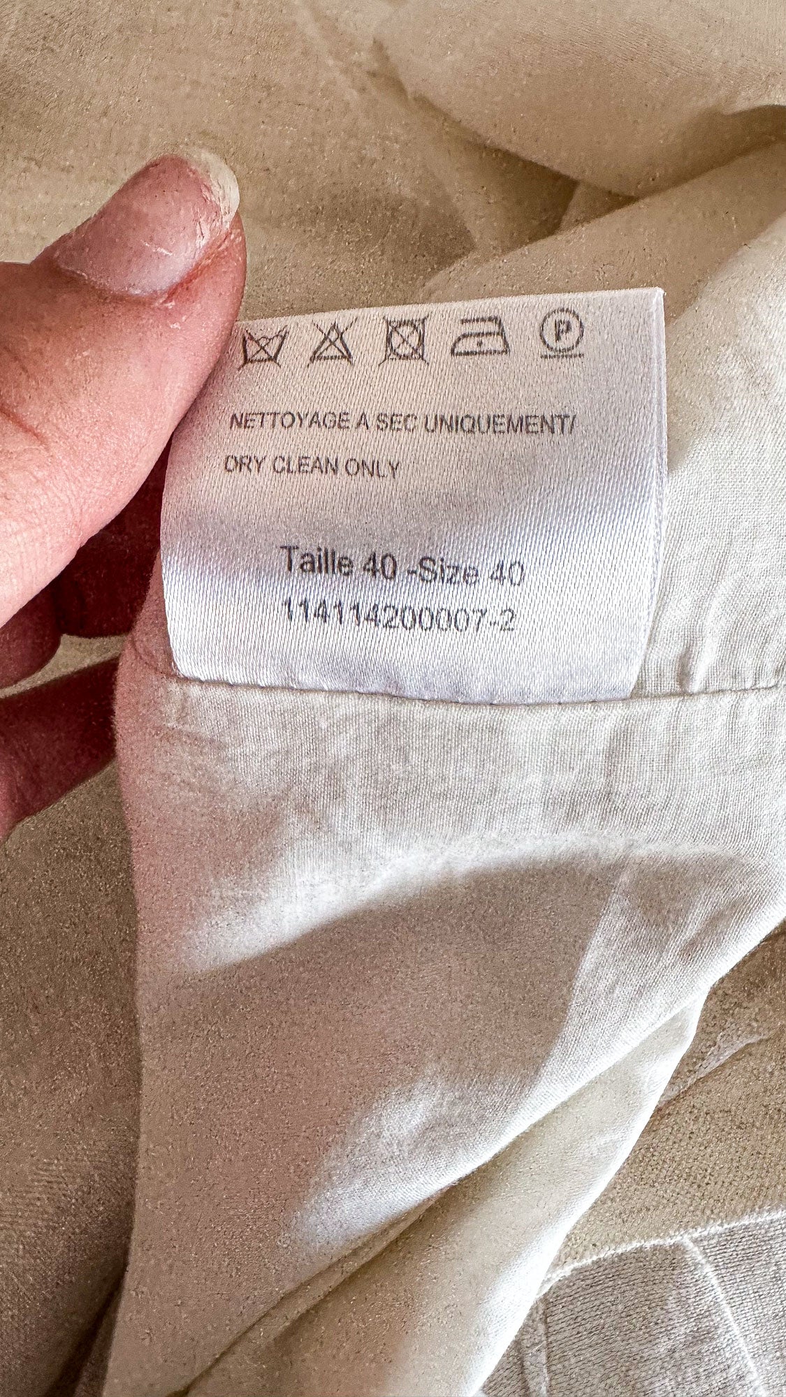 Robe lin perles bois col V 40 - Burton of London