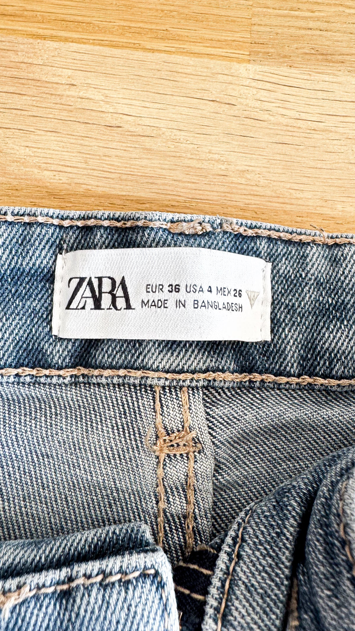 Jean skinny bleu taille haute passant à recoudre 36 - Zara