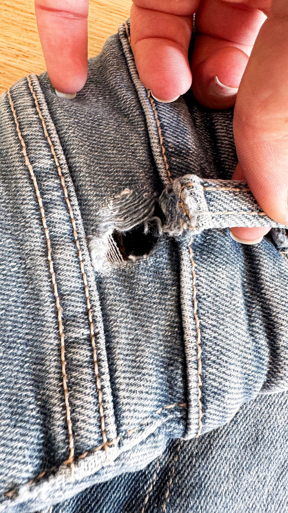 Jean skinny bleu taille haute passant à recoudre 36 - Zara