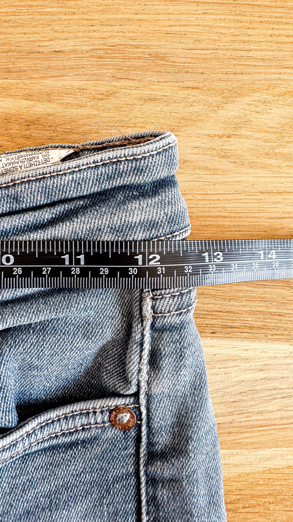 Jean skinny bleu taille haute passant à recoudre 36 - Zara