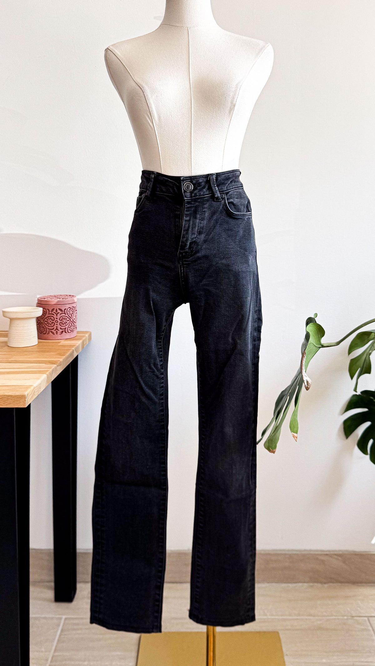 Jean noir large taille haute W24 (FR 34) - Lee Cooper