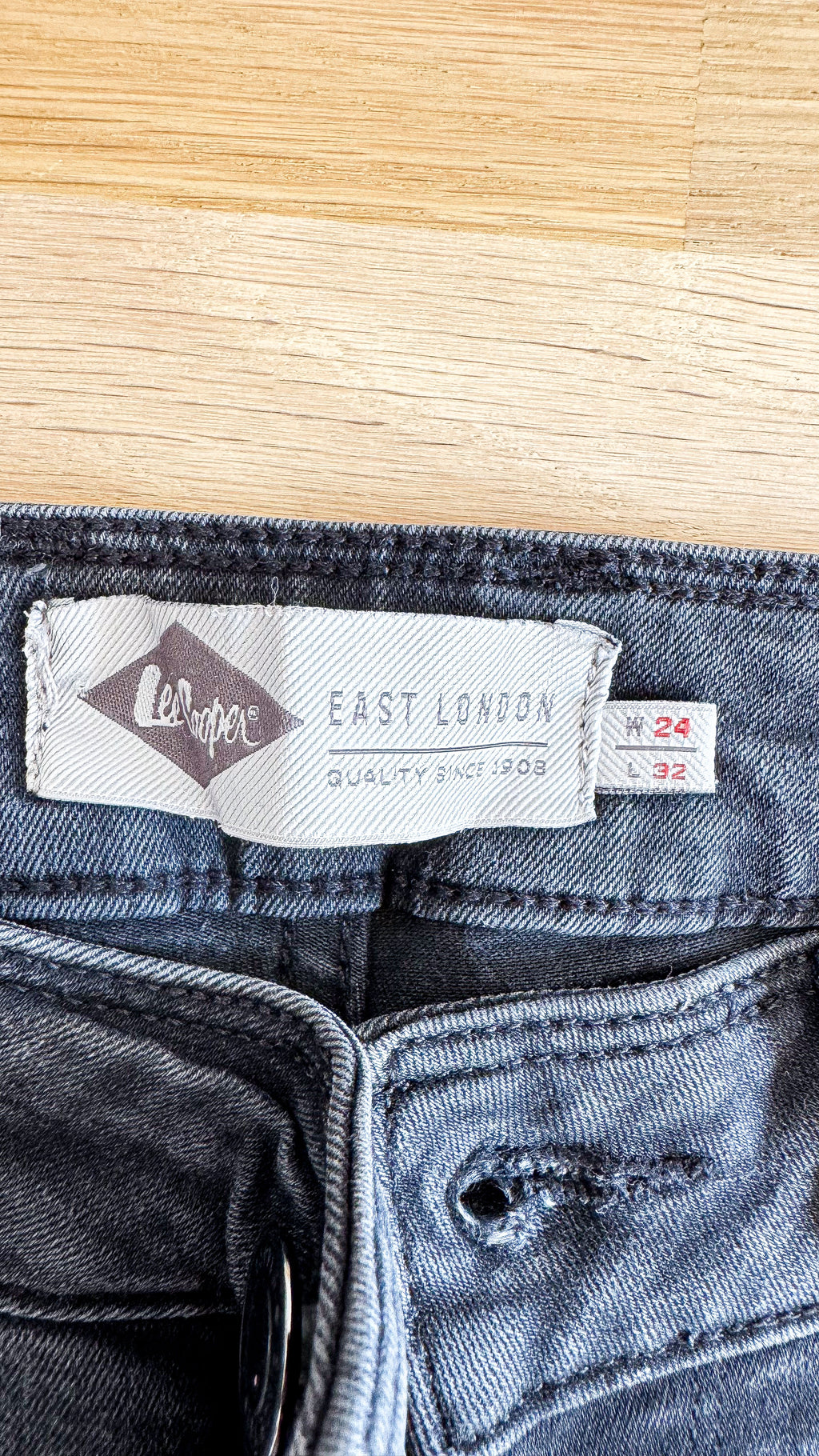 Jean noir large taille haute W24 (FR 34) - Lee Cooper