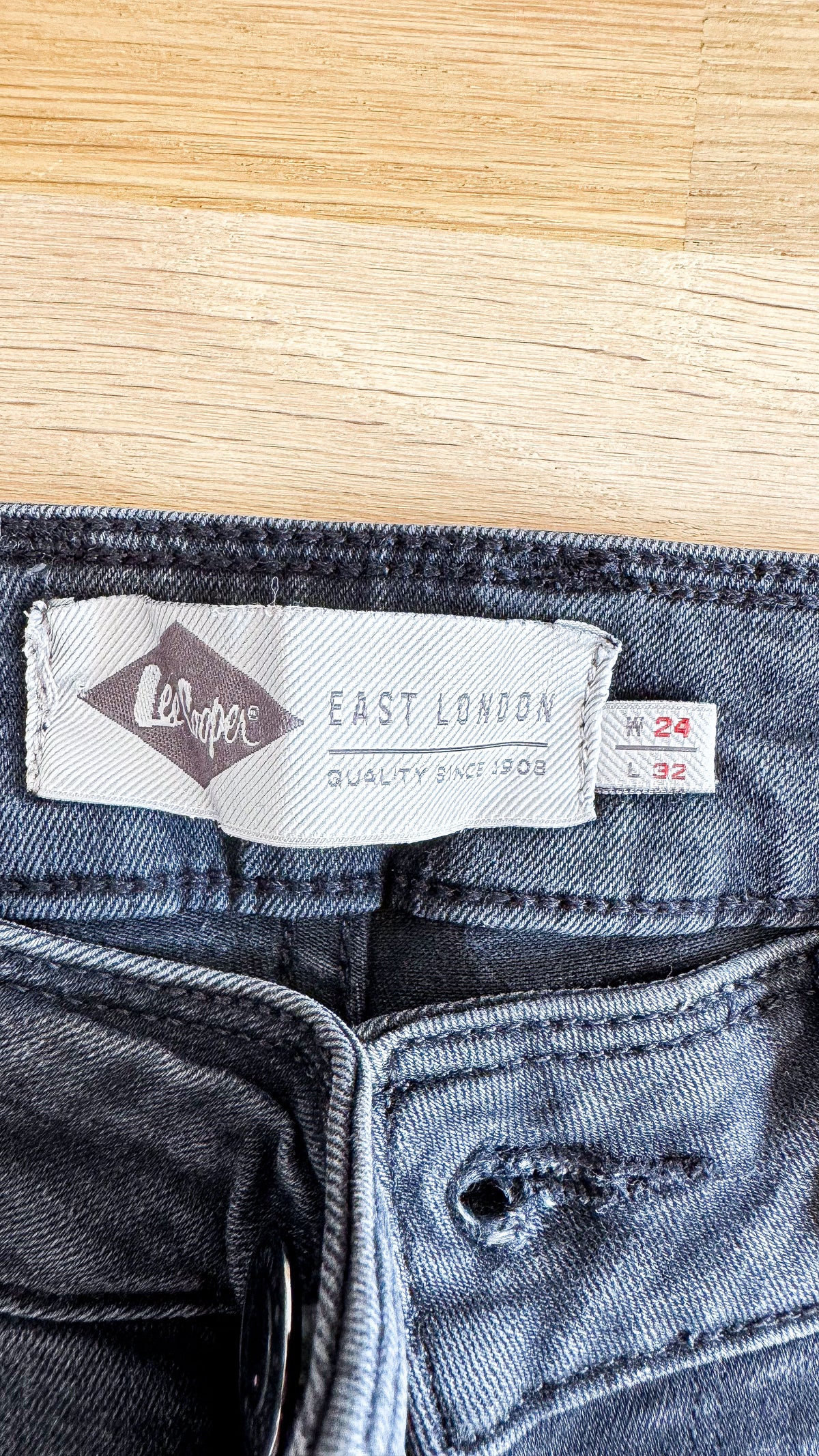 Jean noir large taille haute W24 (FR 34) - Lee Cooper