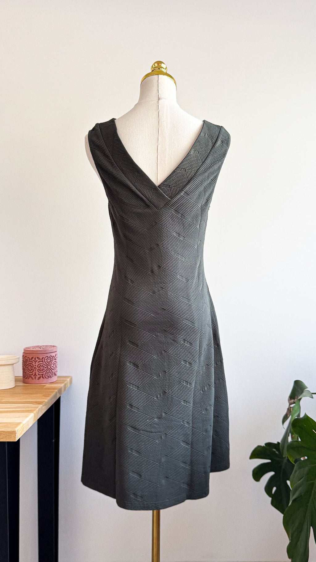 Robe évasée texturée col V T2 - Paradox