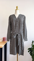 Robe longue motif ikat manches longues M - Deeluxe