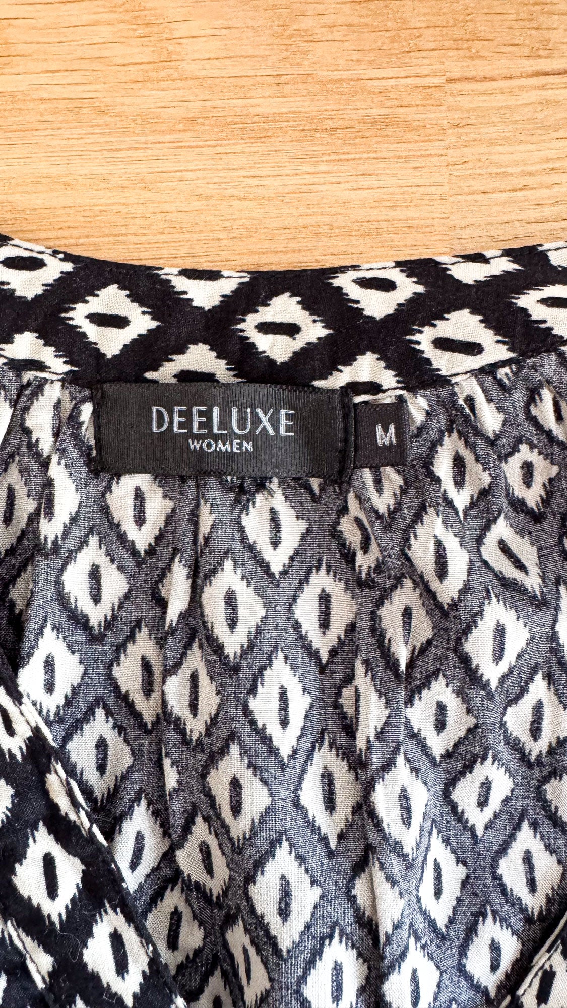 Robe longue motif ikat manches longues M - Deeluxe
