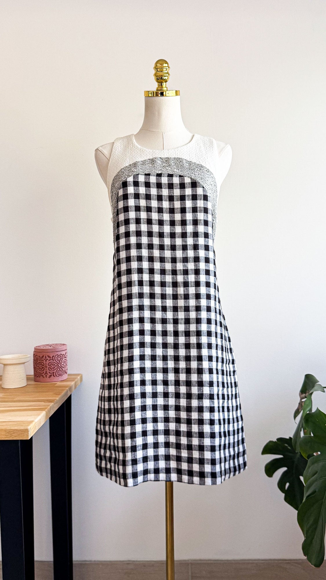 Robe bicolore lin vichy 40 - Sinequanone