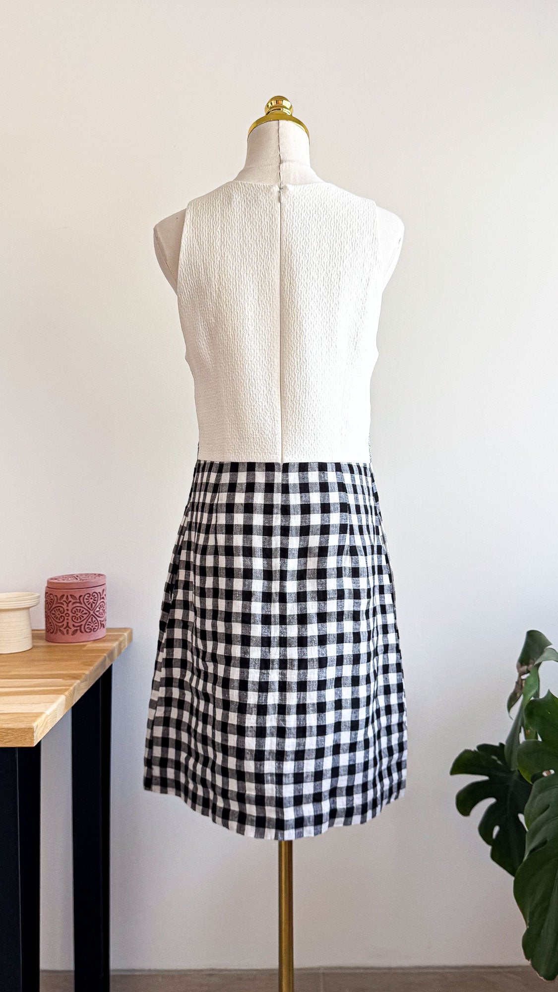 Robe bicolore lin vichy 40 - Sinequanone