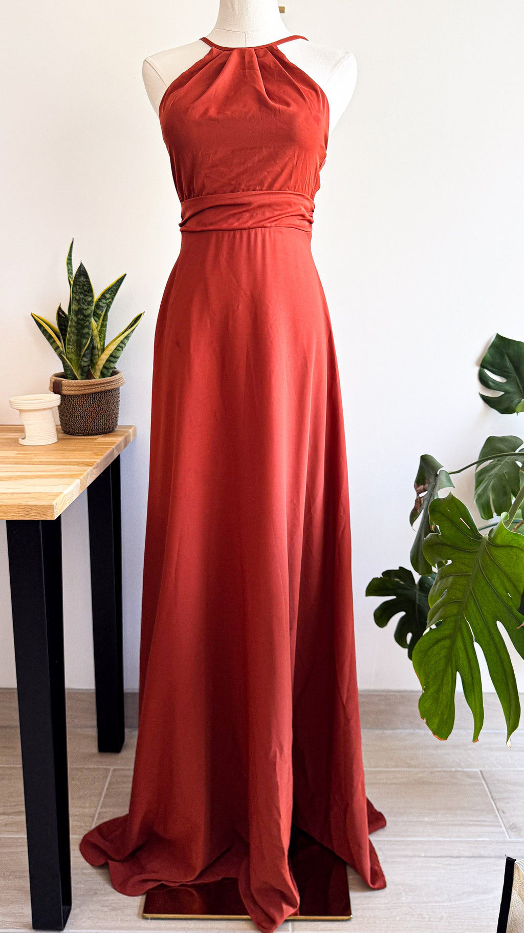 Robe longue soirée terracotta SHEIN Belle Taille XS cocktail neuve étiquette