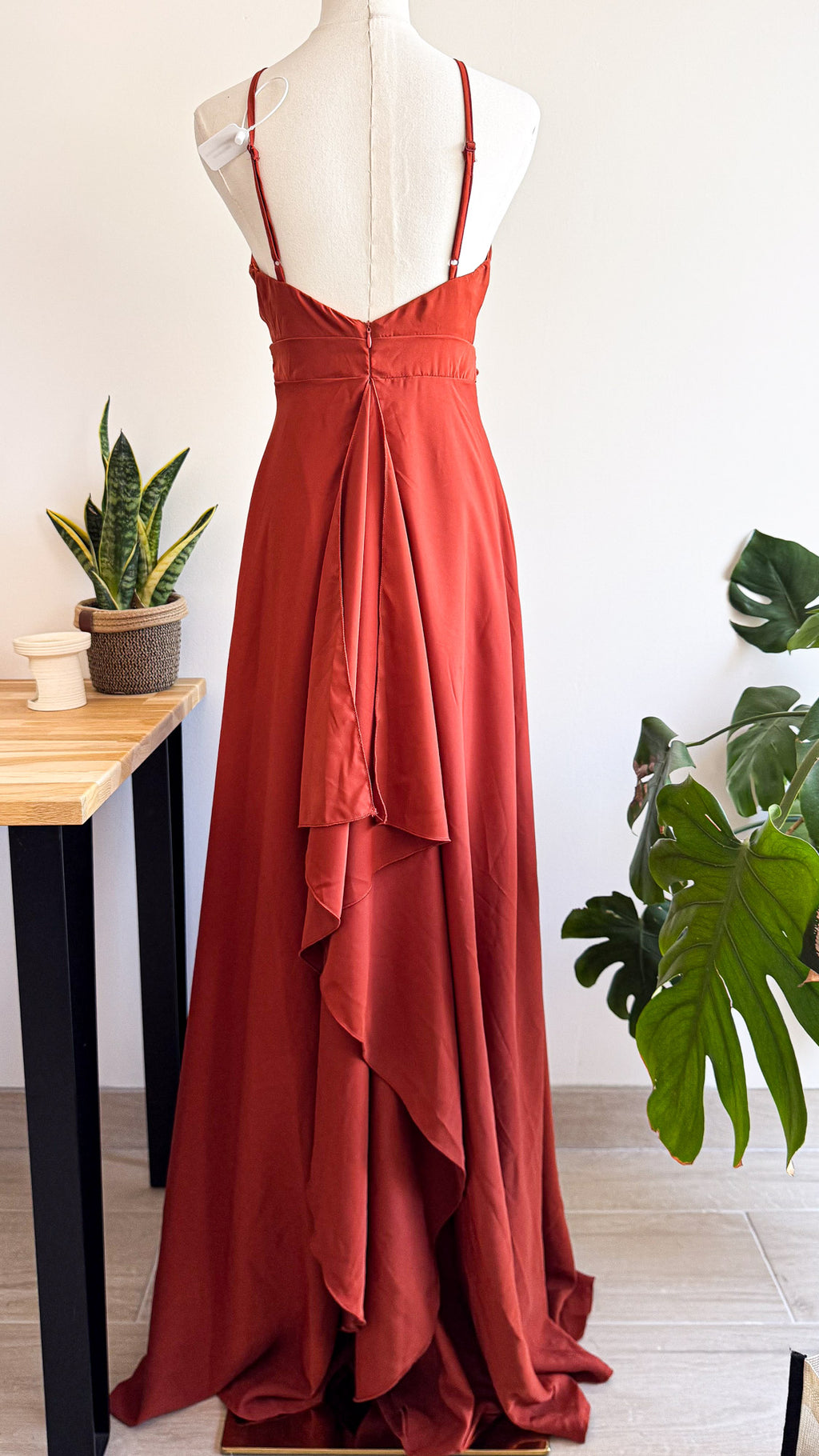 Robe longue soirée terracotta SHEIN Belle Taille XS cocktail neuve étiquette