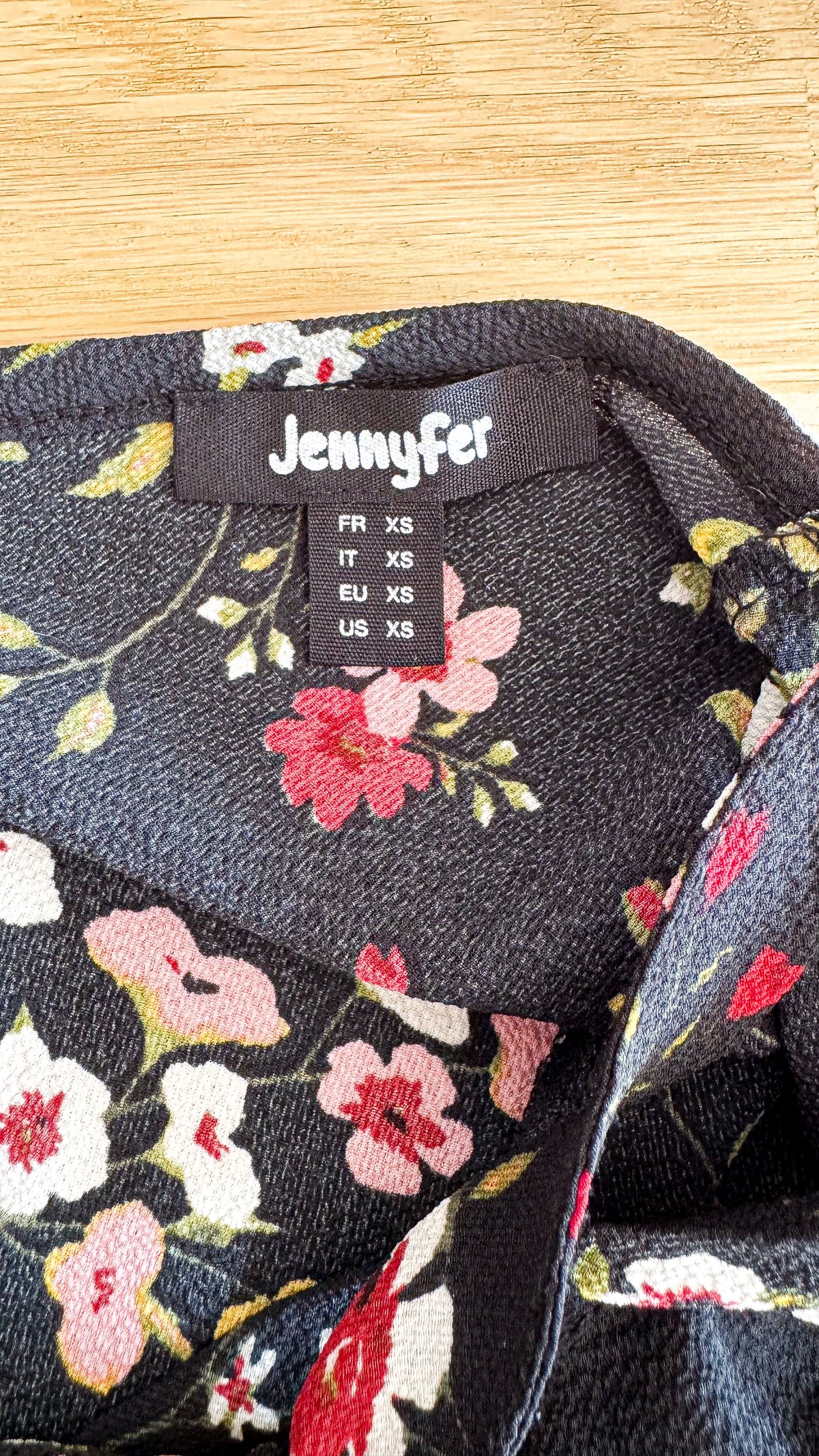 Blouse Jennyfer femme XS noire fleurie manches crochet