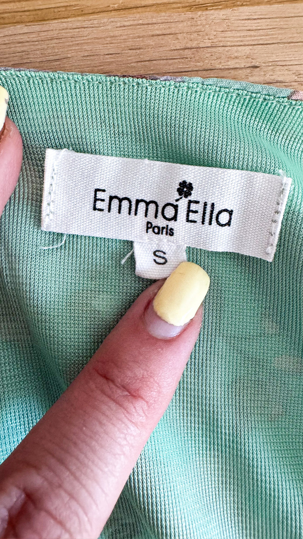 Robe longue fleurie vert sauge Emma Ella Paris T.S boho mariage été