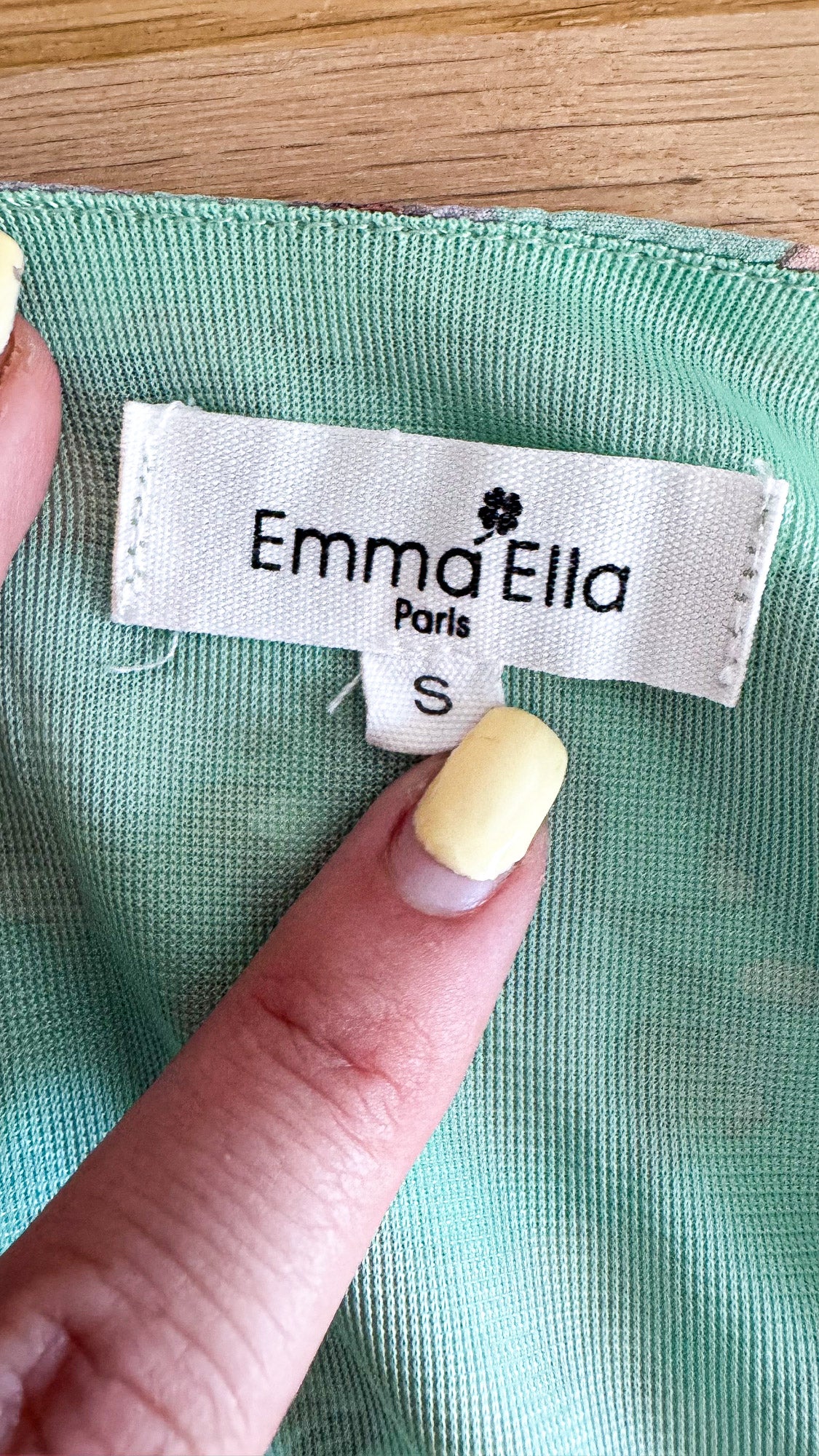 Robe longue fleurie vert sauge Emma Ella Paris T.S boho mariage été