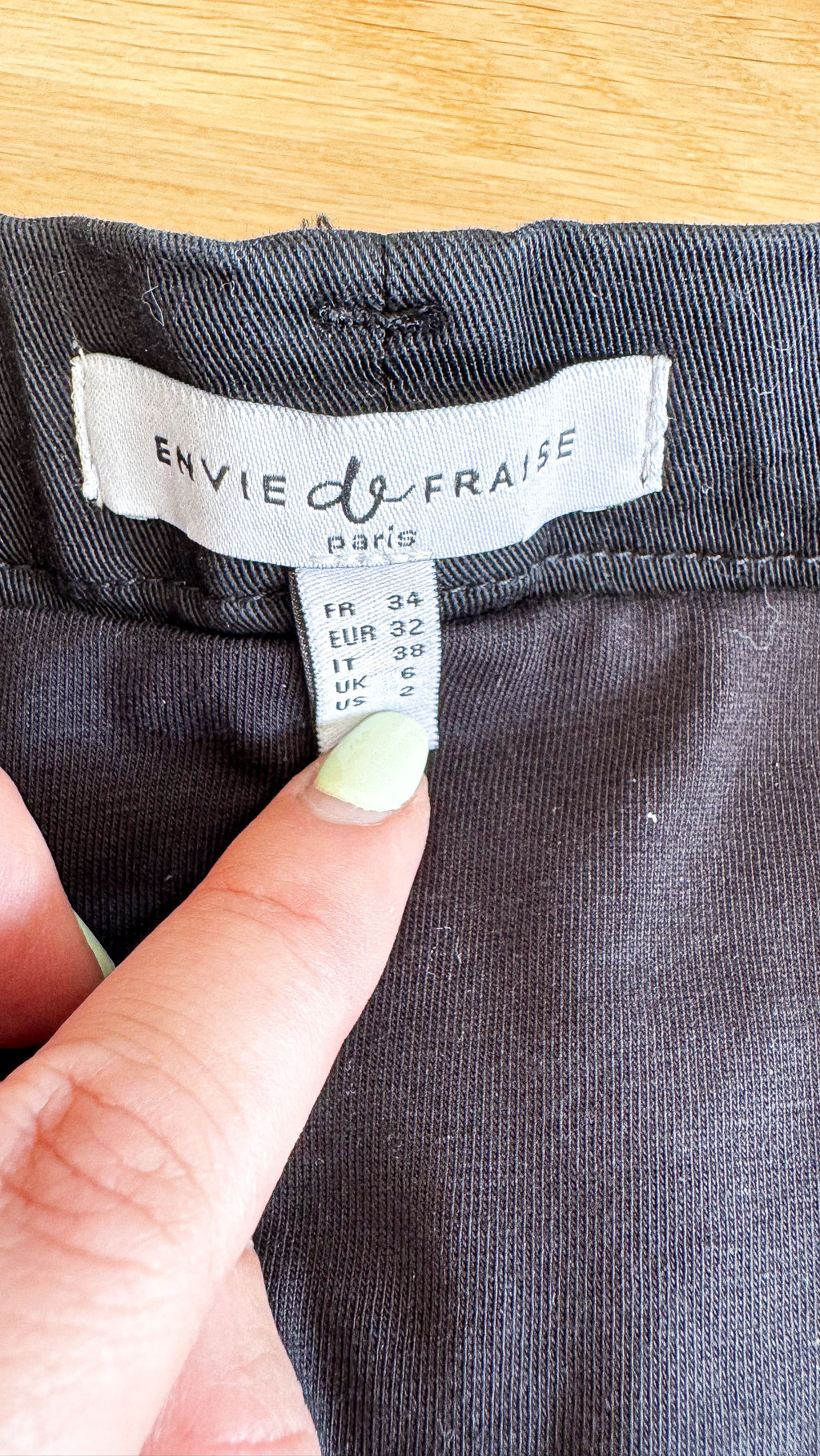 Jean de grossesse noir bandeau ventre 34 - Envie de Fraise