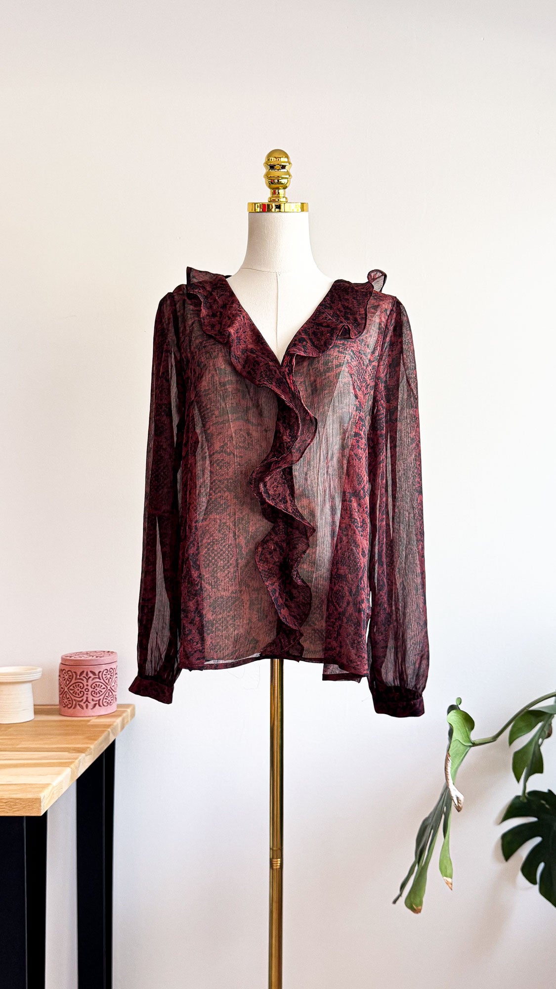 Blouse Grace & Mila Lisane prune L neuve étiquette voile
