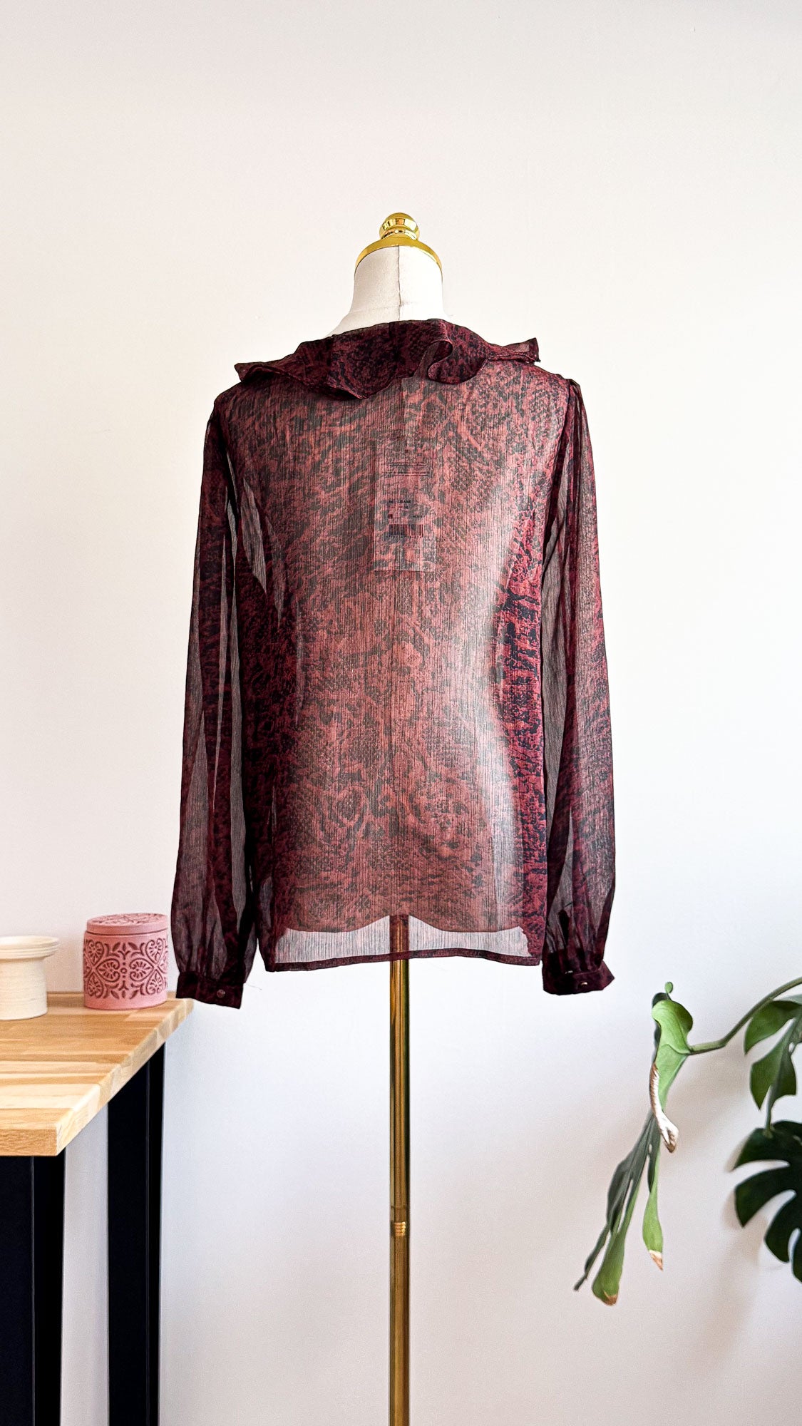 Blouse Grace & Mila Lisane prune L neuve étiquette voile