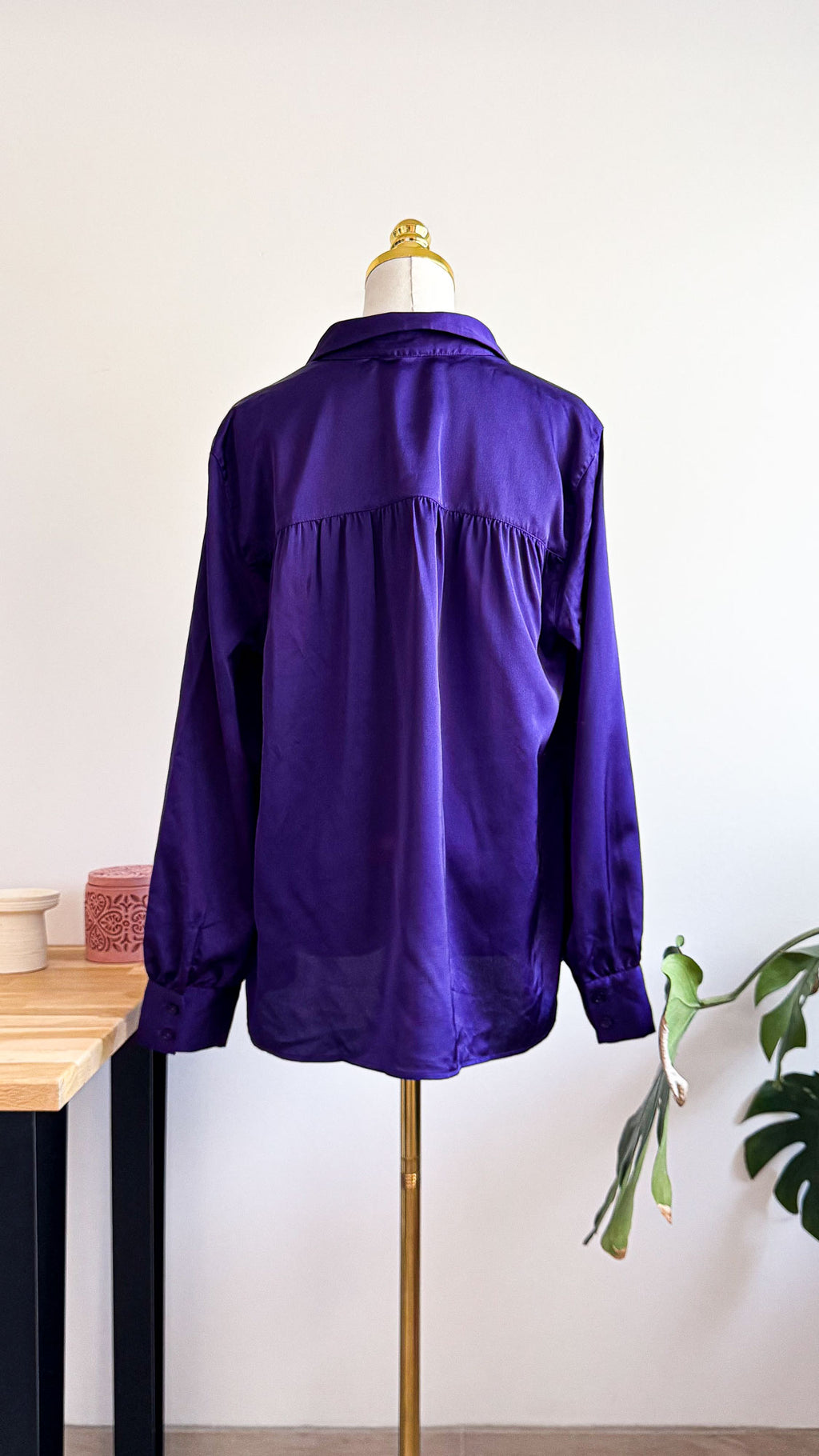 Chemise Etam Eolya violette L satin neuve