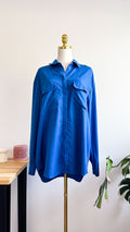 Chemise Mango bleu électrique M oversize neuve poches