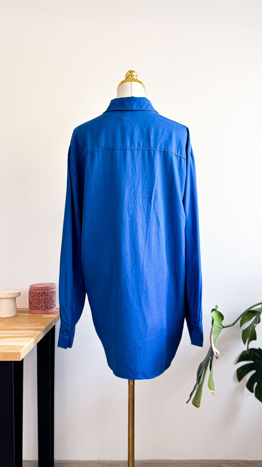 Chemise Mango bleu électrique M oversize neuve poches