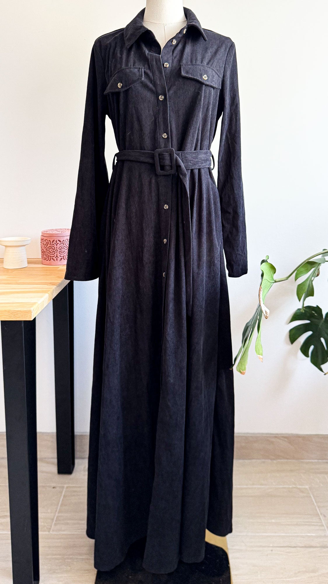 Robe longue chemise velours côtelé M - Vero Moda
