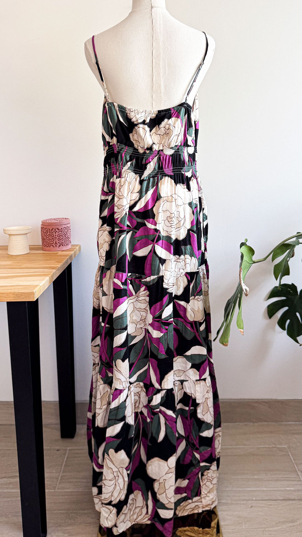 Robe longue fleurs géantes bretelles fines L - Gap