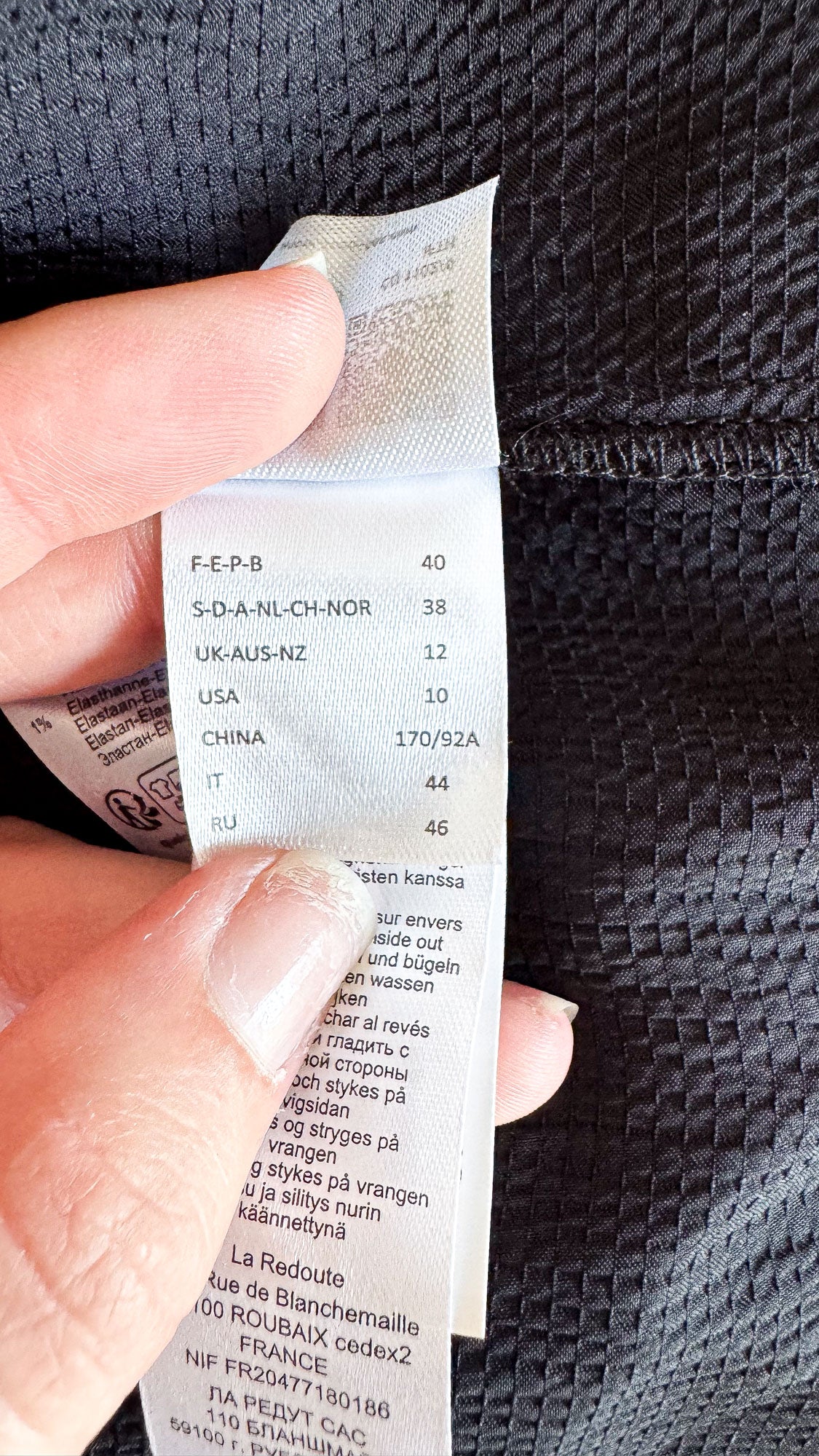 Robe longue chemise noire boutonnée 40 - La Redoute
