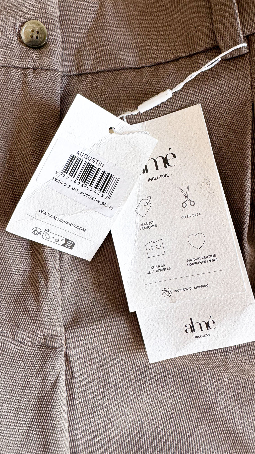 Pantalon large taille haute neuf 40 - Almé Paris