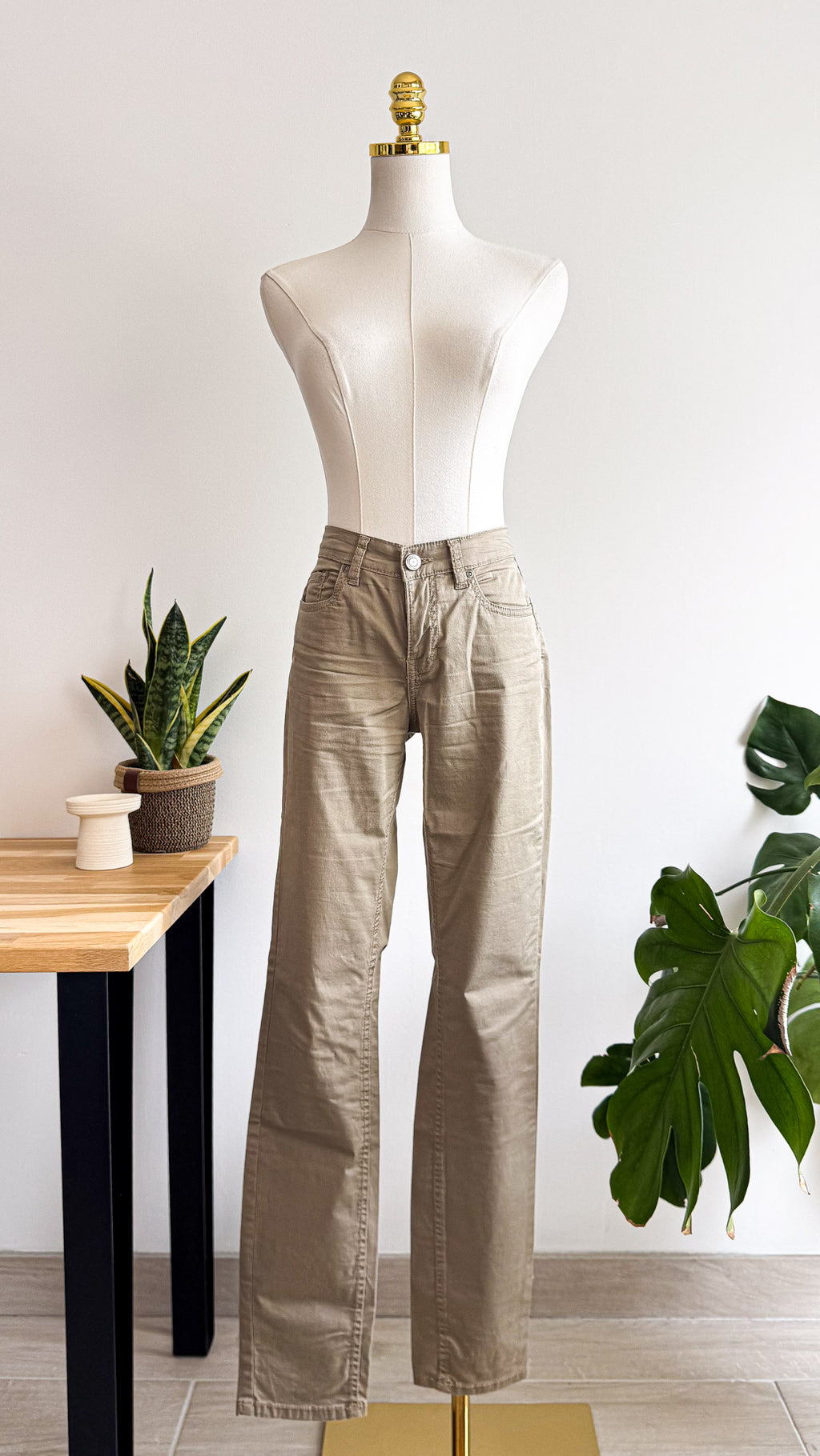 Jean beige coupe droite 38 - H&M L.O.G.G.