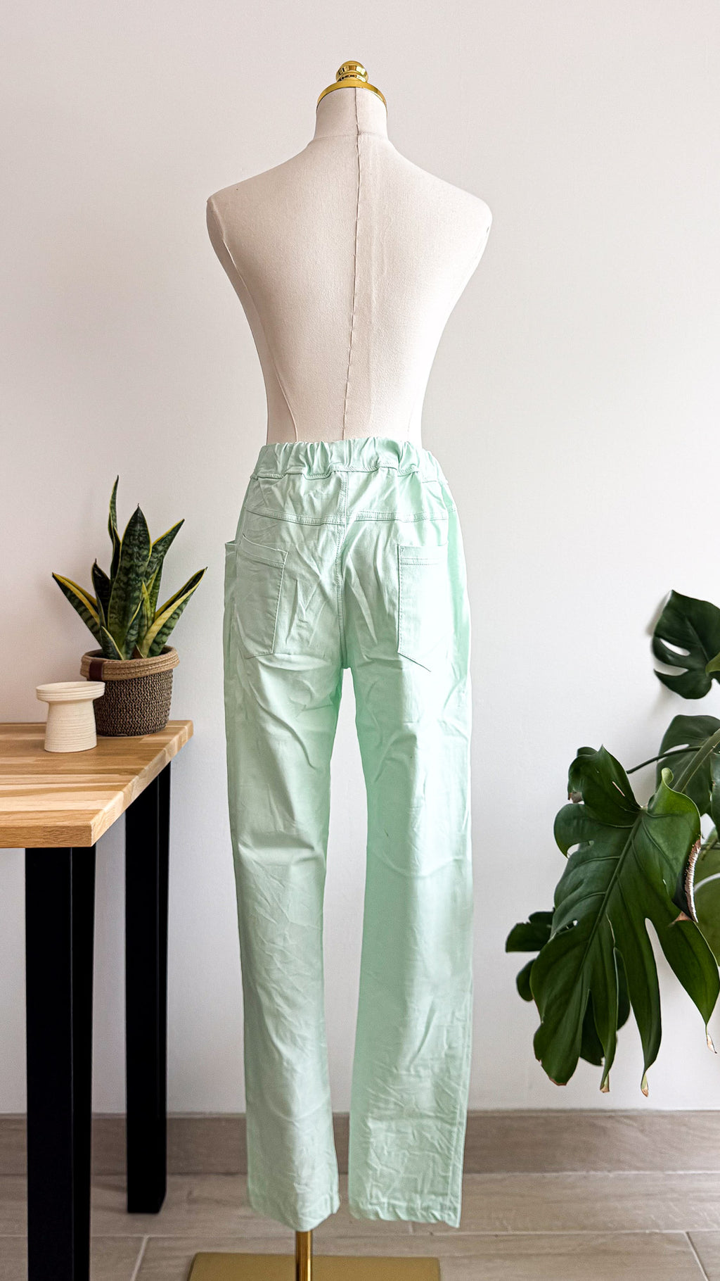 Pantalon vert menthe Luck & Cie taille unique stretch Made Italy