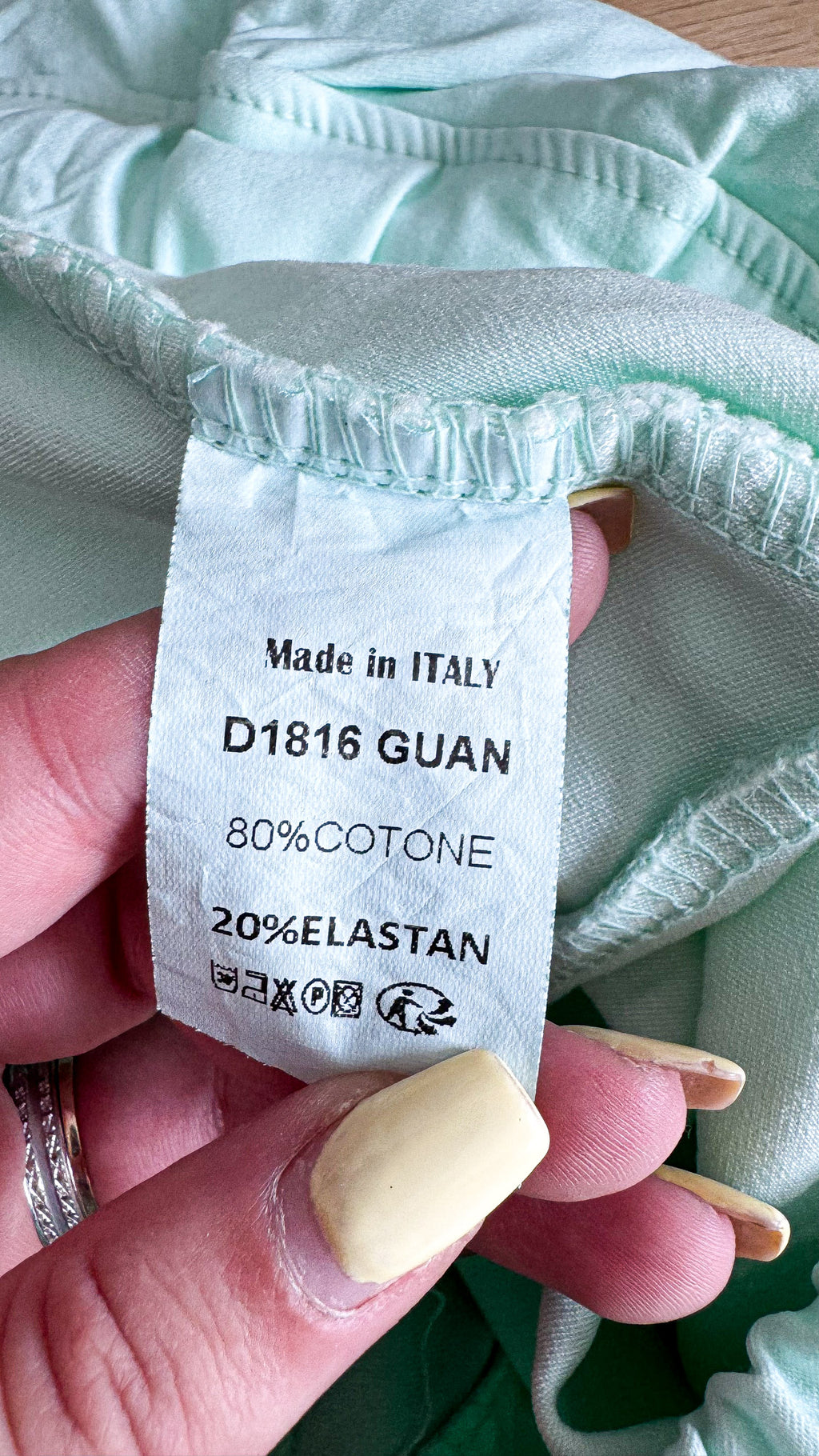 Pantalon vert menthe Luck & Cie taille unique stretch Made Italy