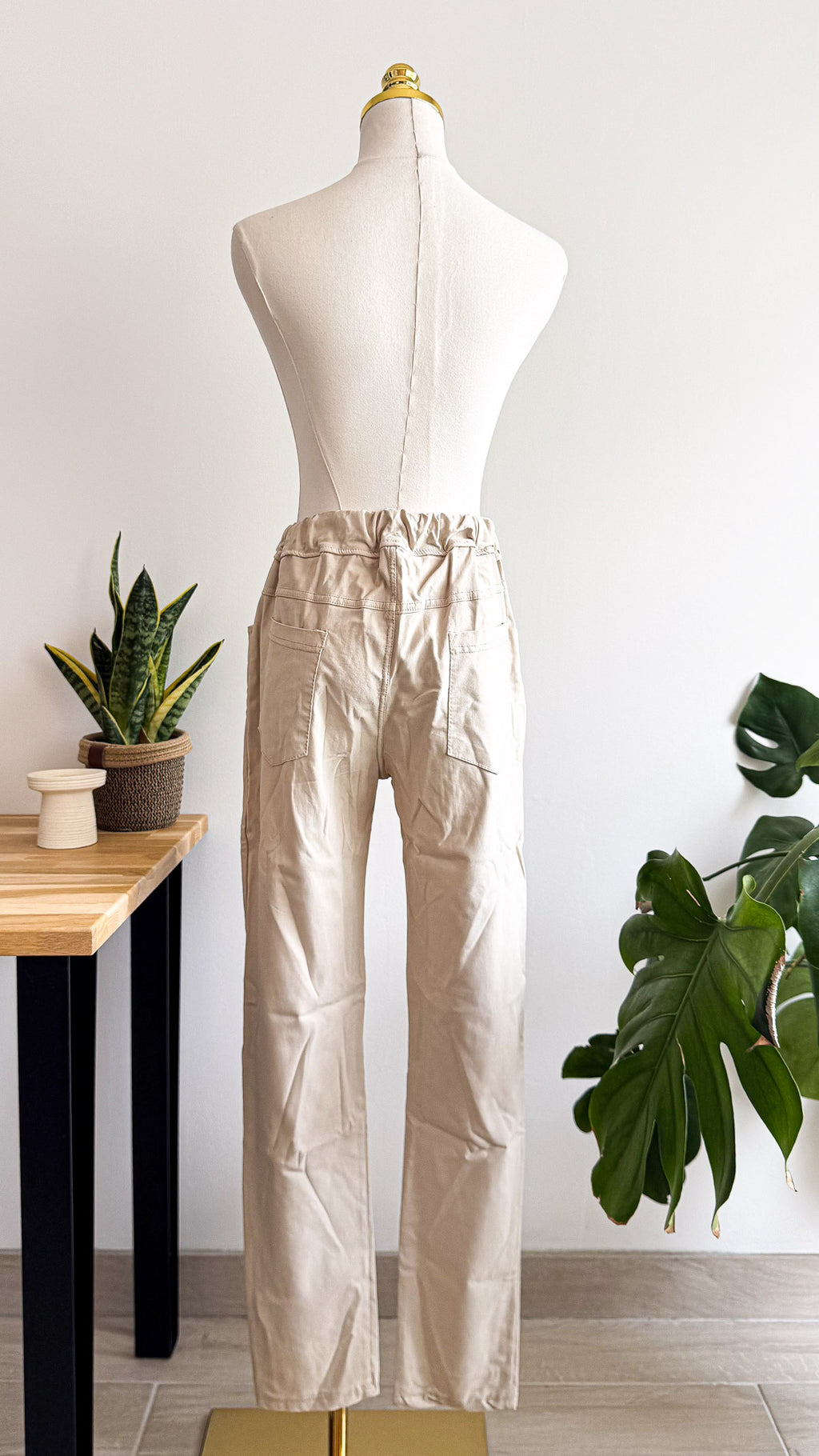 Pantalon beige écru Luck & Cie taille unique stretch Made Italy