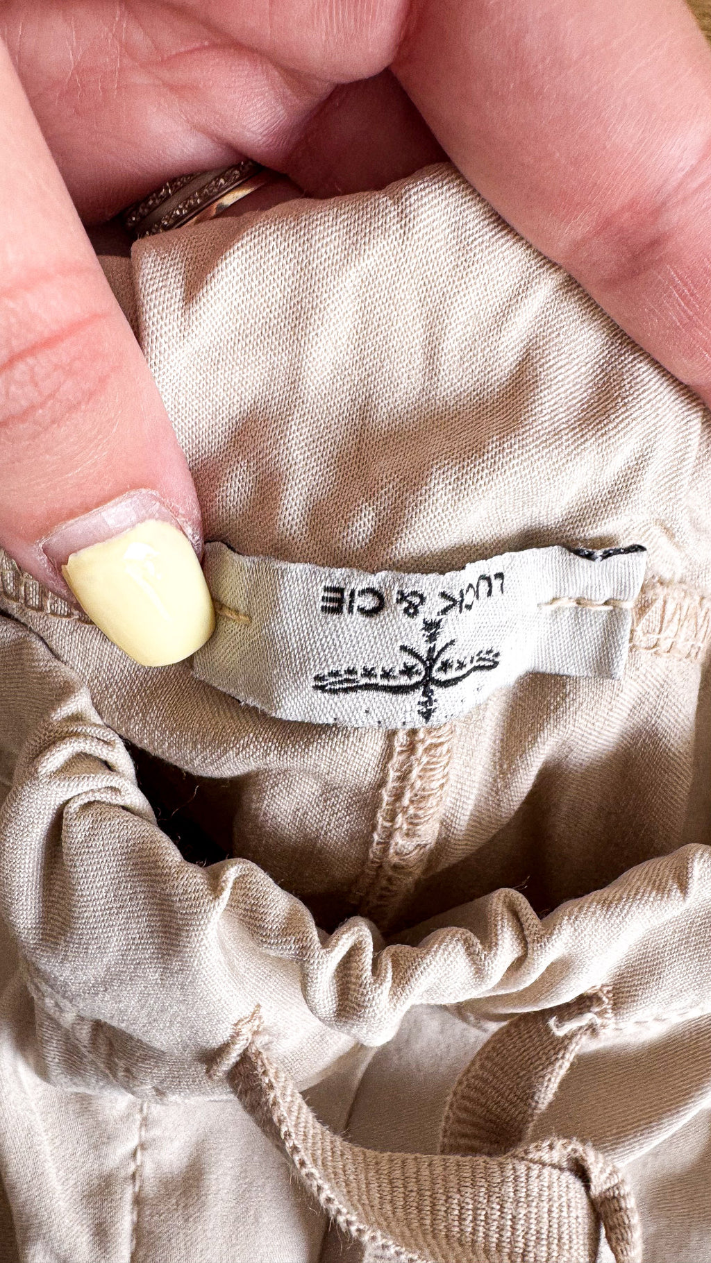 Pantalon beige écru Luck & Cie taille unique stretch Made Italy