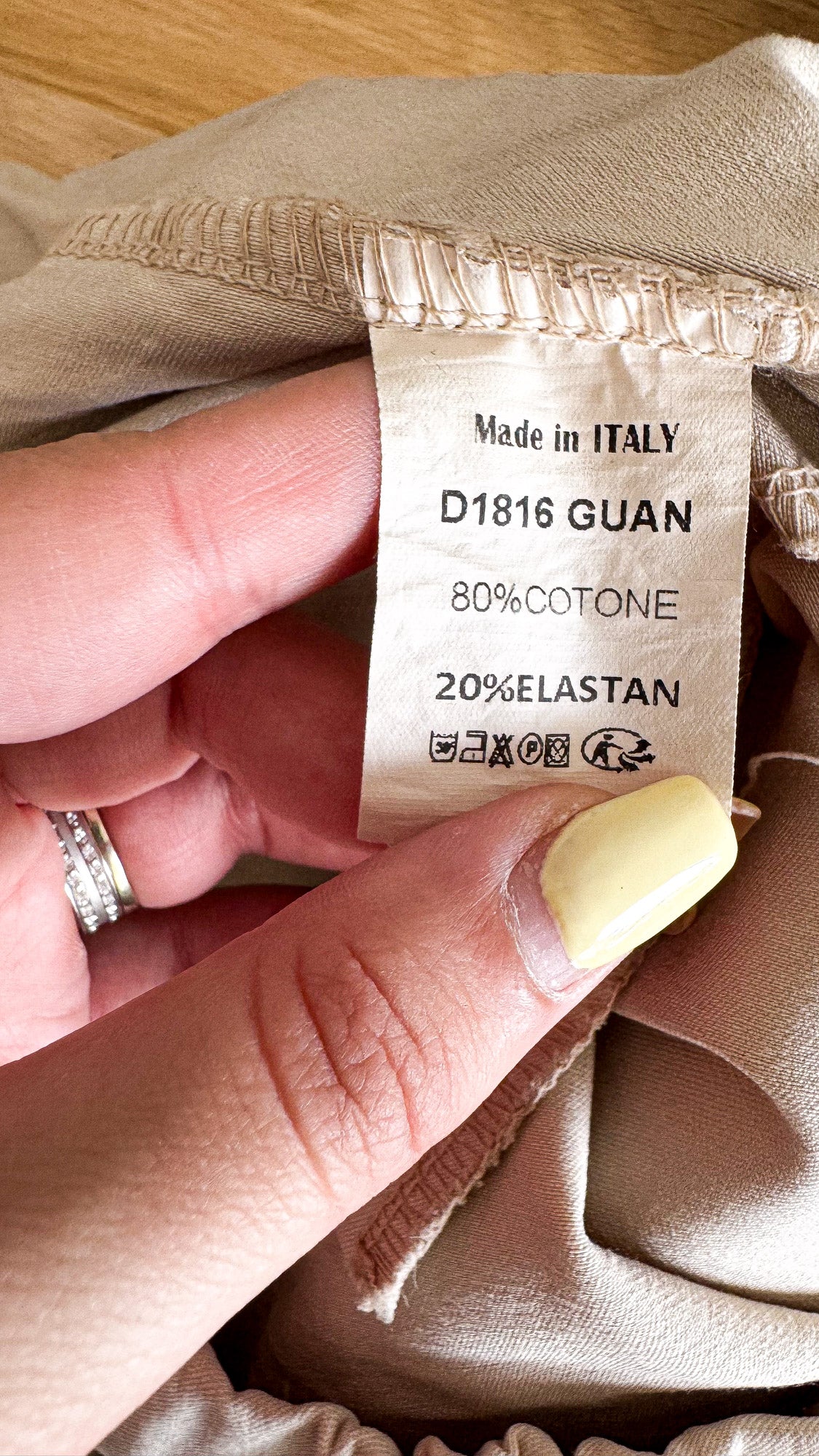 Pantalon beige écru Luck & Cie taille unique stretch Made Italy